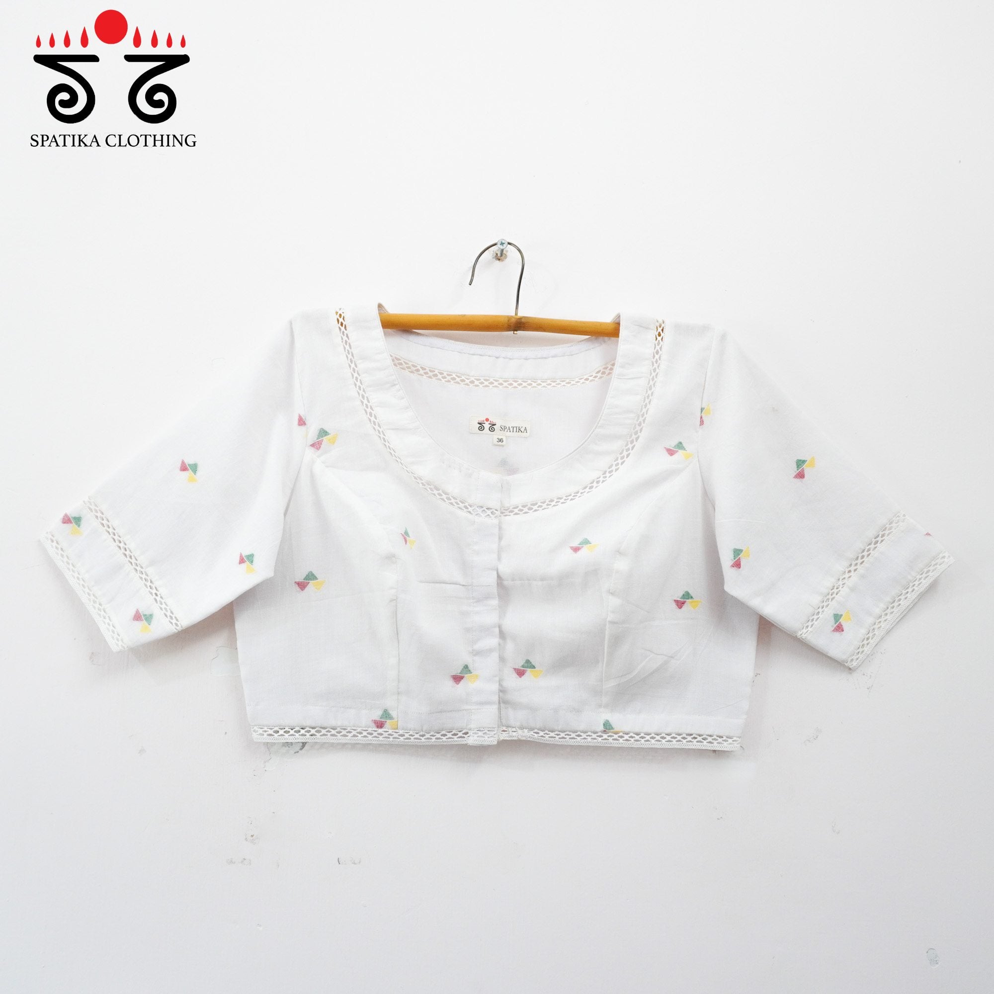 Jamdhani Lace Blouse - Multi Butta