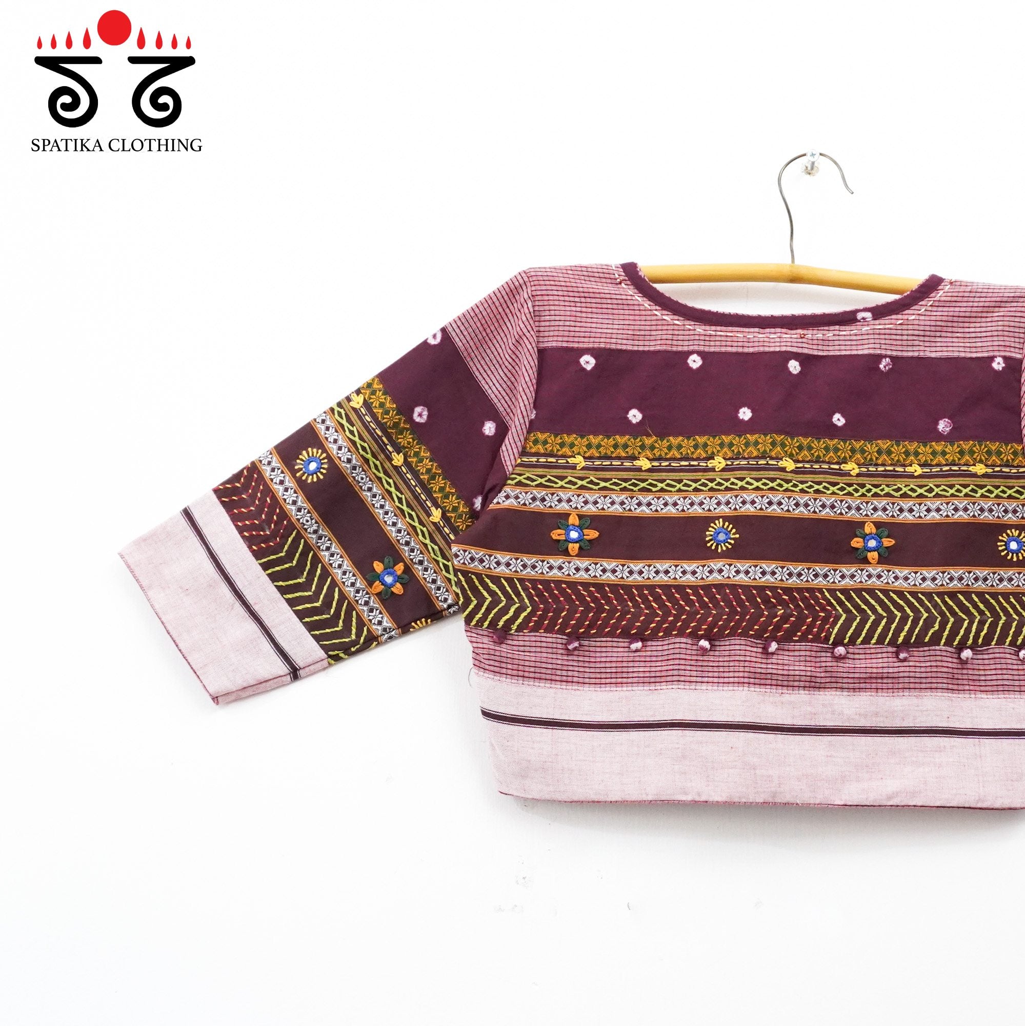 Maroon Lambani Bandhani Blouse