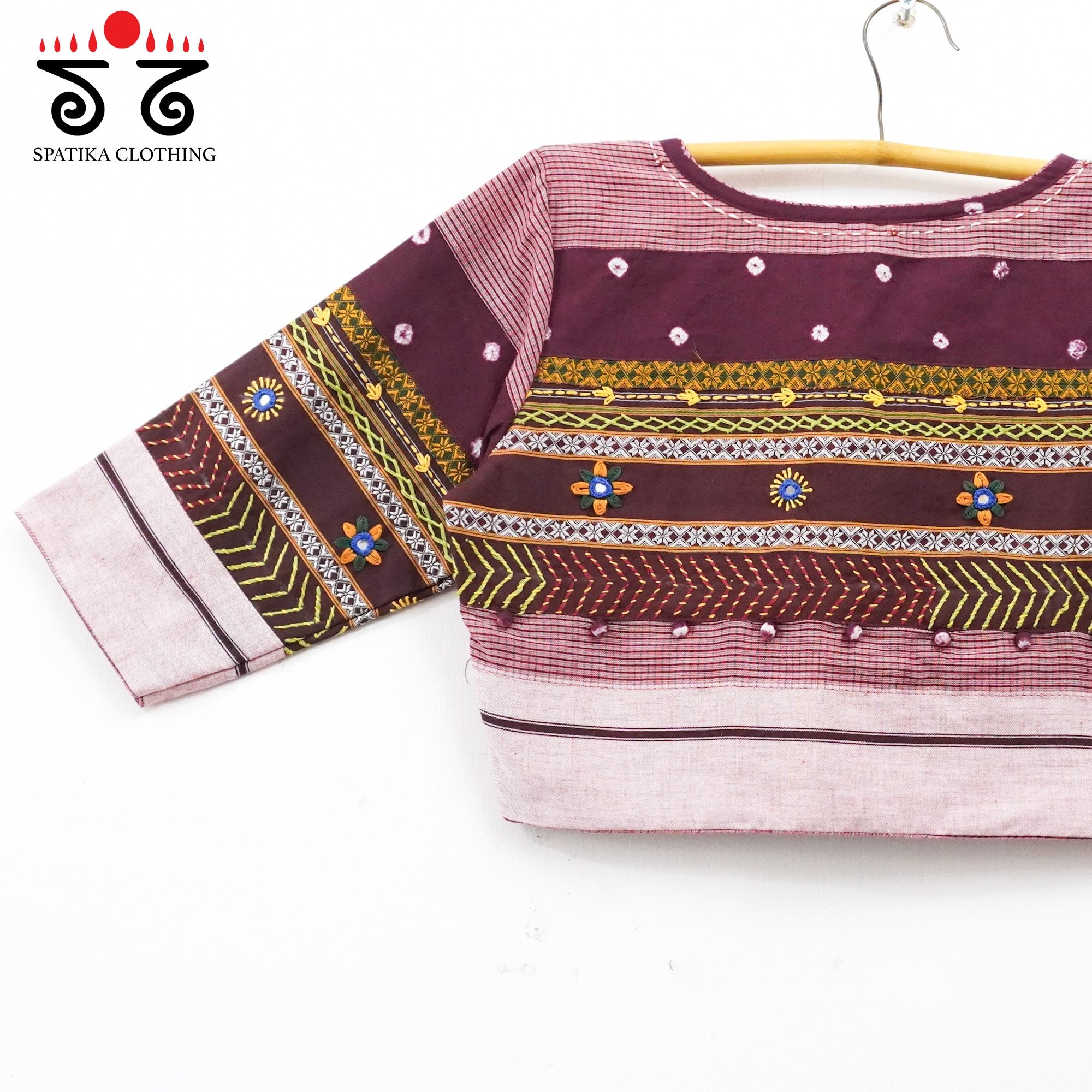 Maroon Lambani Bandhani Blouse