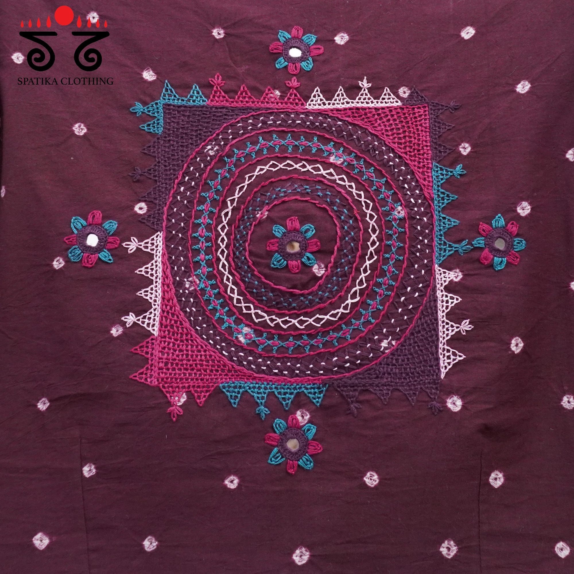 Dark Maroon Lambani - Bandhani blouse