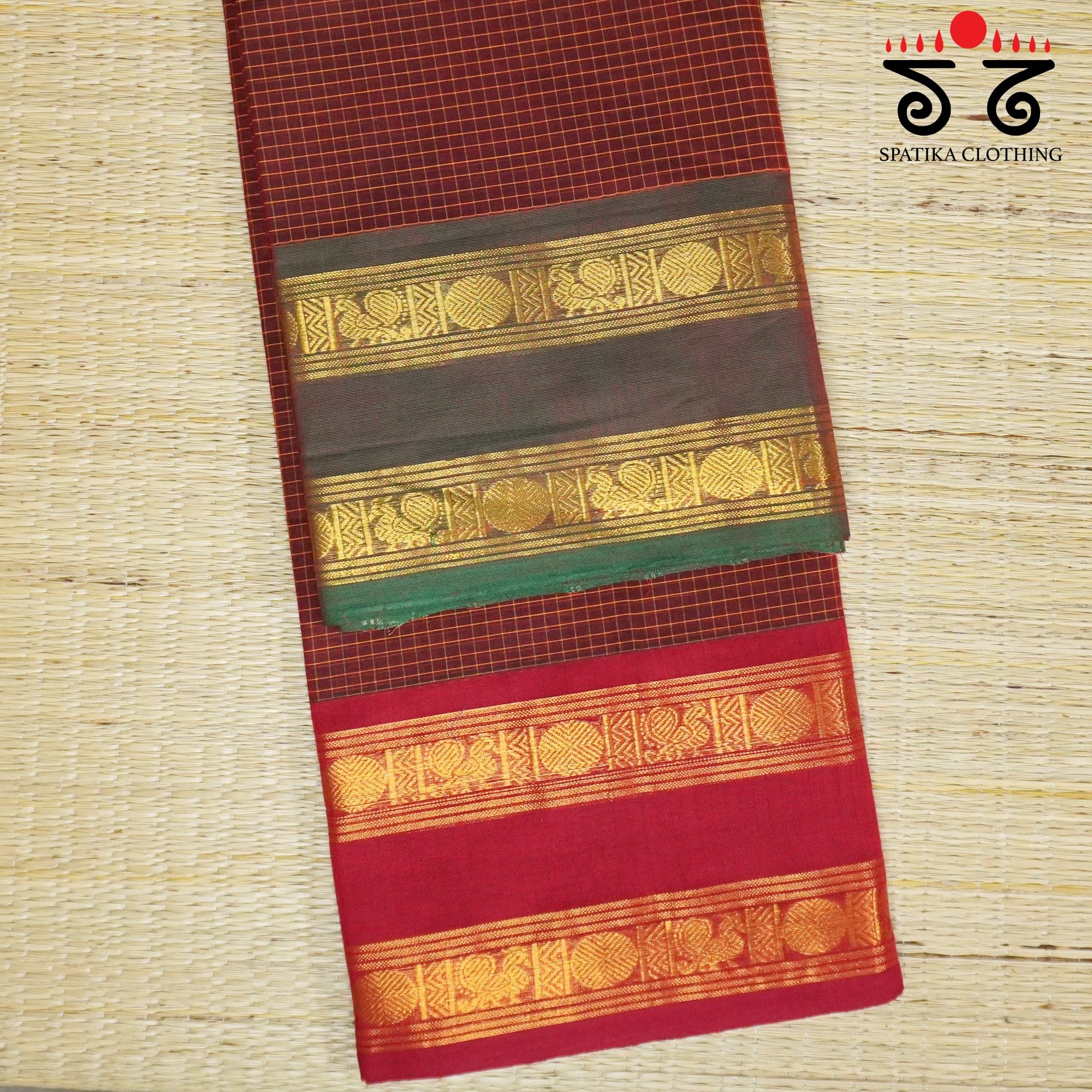 Maroon Chettinad Cotton Saree