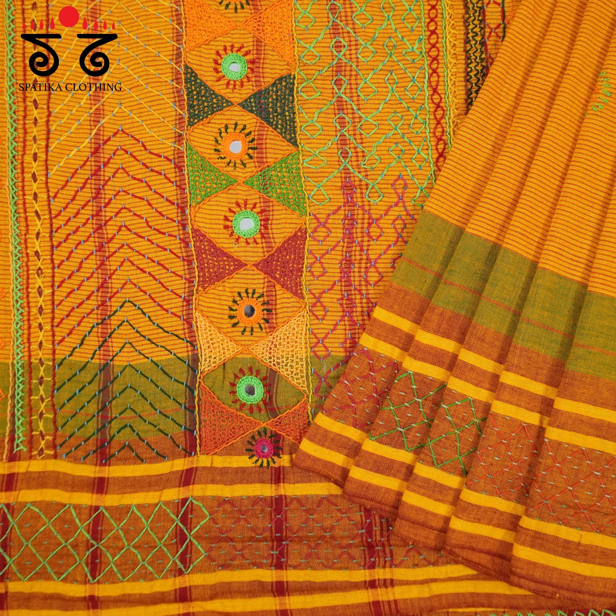 Sudha Kaddi Hand Embroidered Cotton Saree