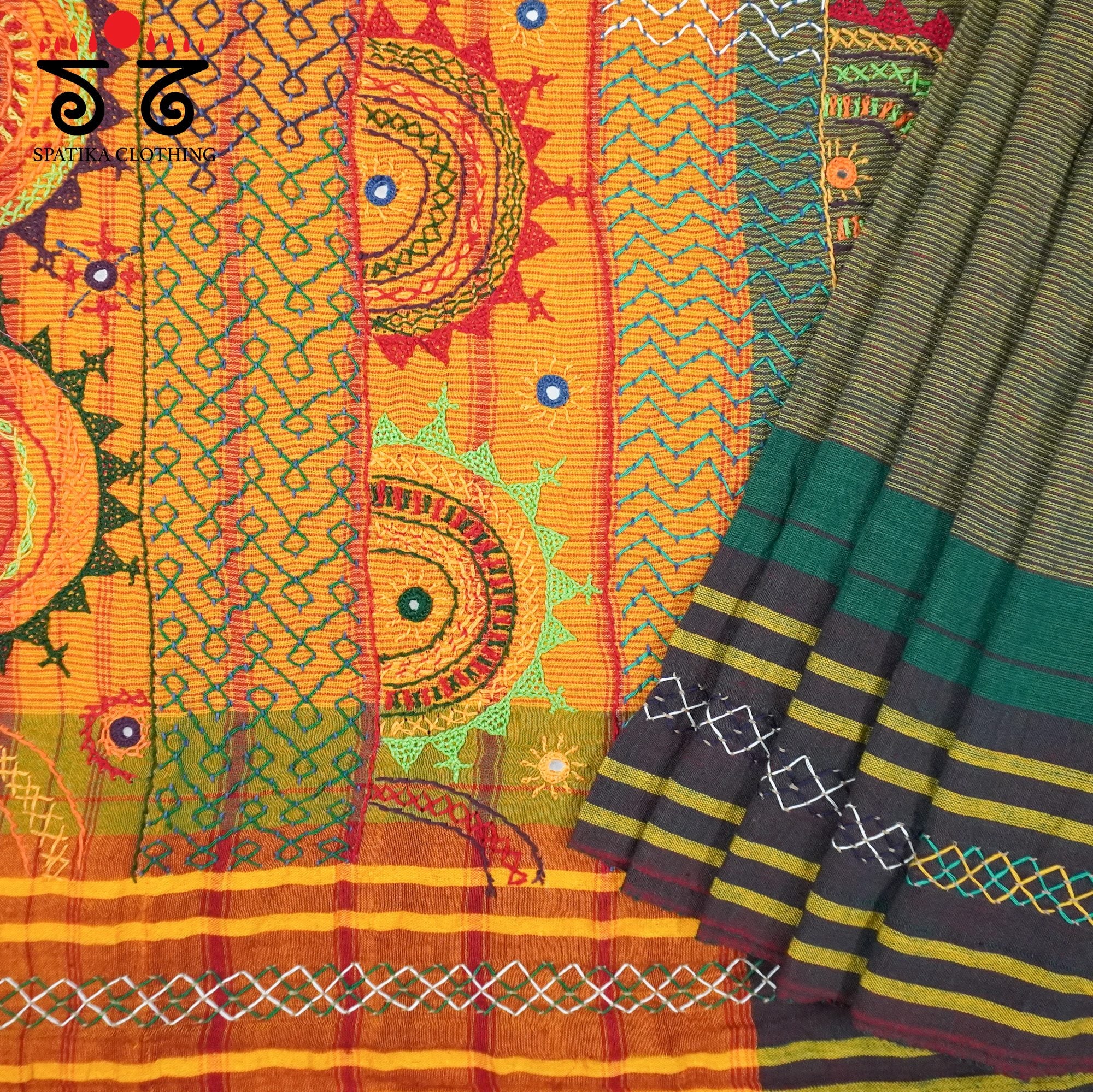 Sudha Kaddi Hand Embroidered Cotton Saree