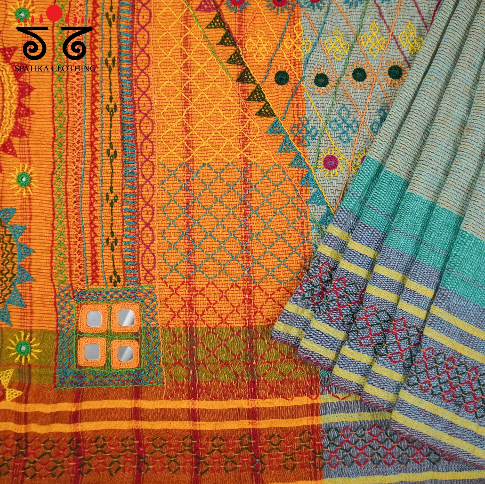 Sudha Kaddi Hand Embroidered Cotton Saree
