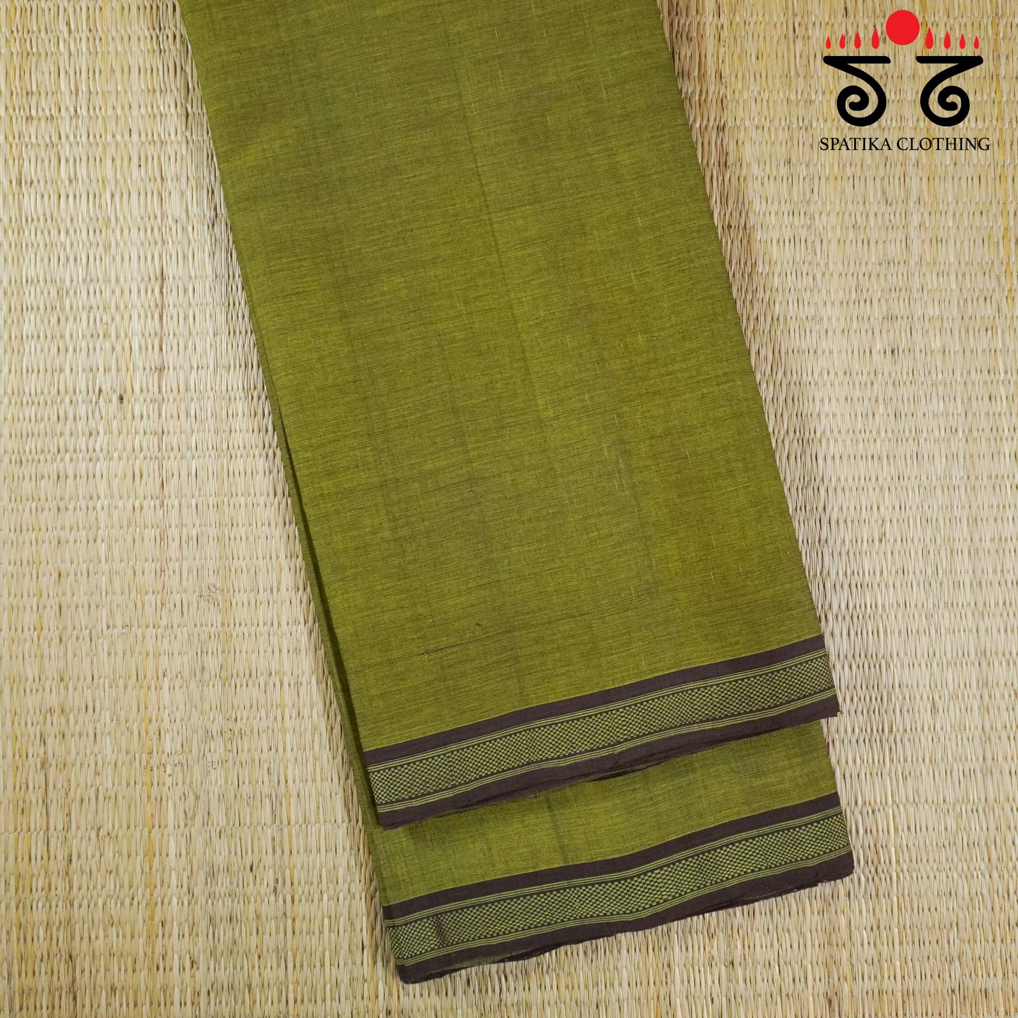 Green Andhra Handwoven Cotton Saree