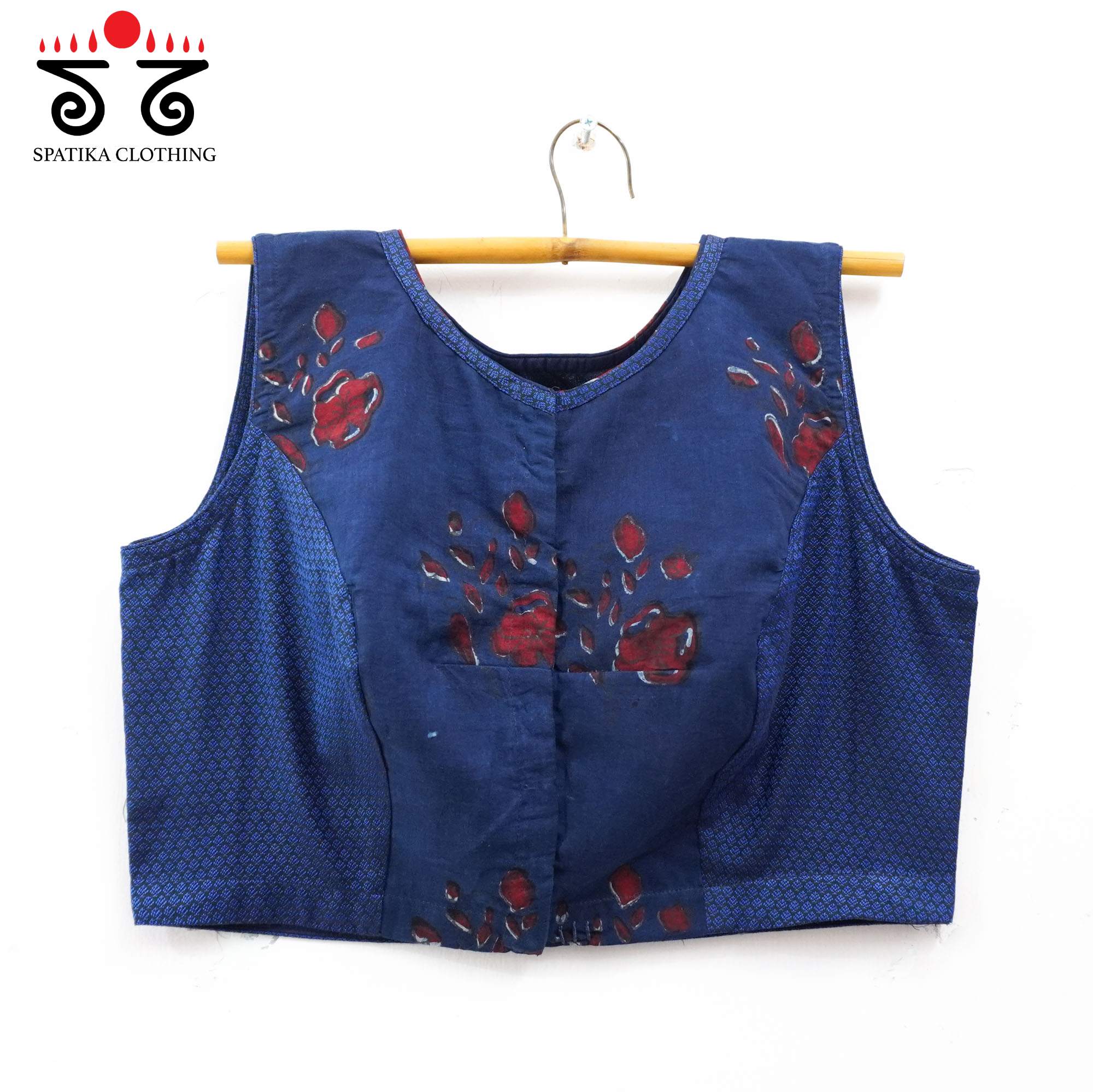 Ajrak Hand embroidered Blouse - Sleeveless!
