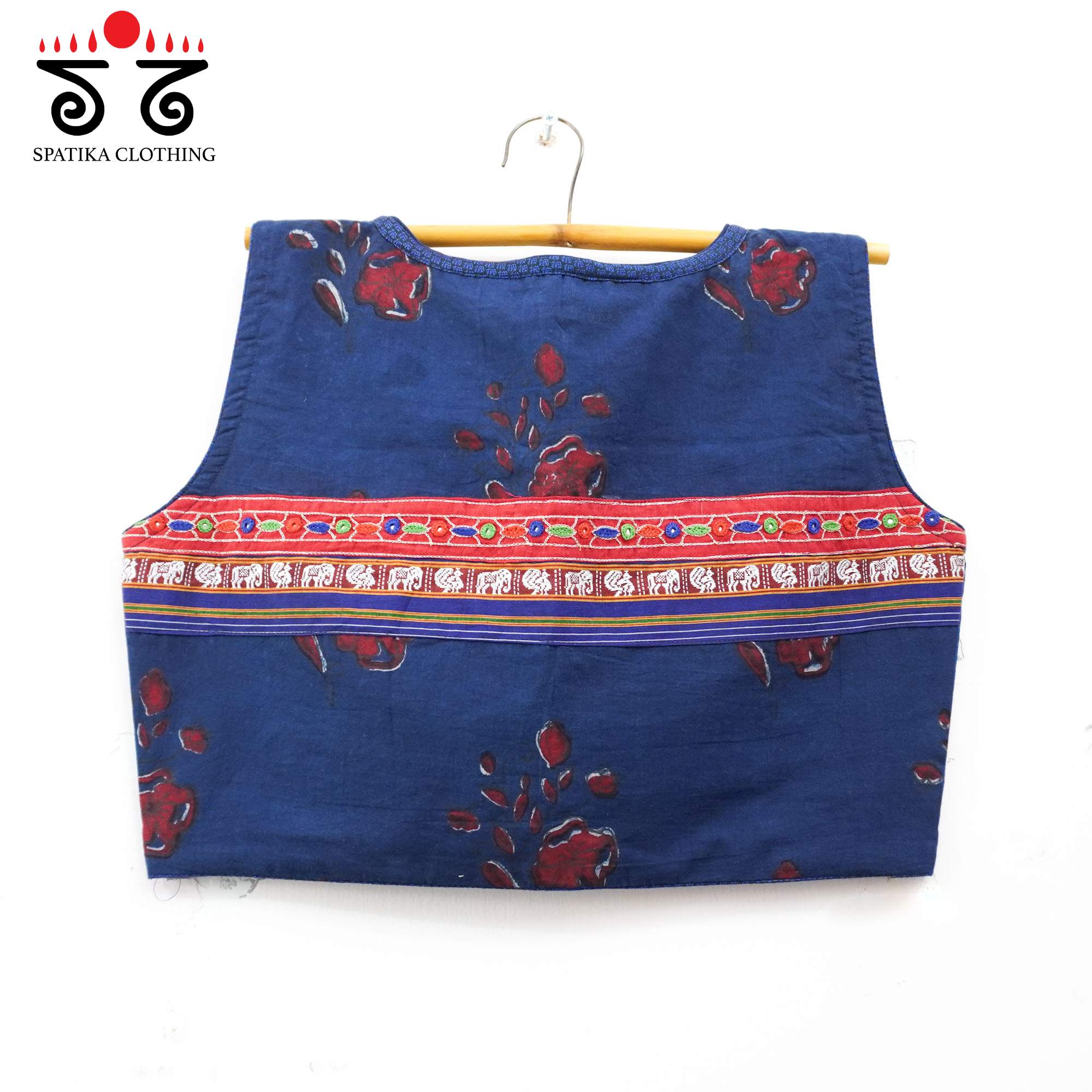 Ajrak Hand embroidered Blouse - Sleeveless!