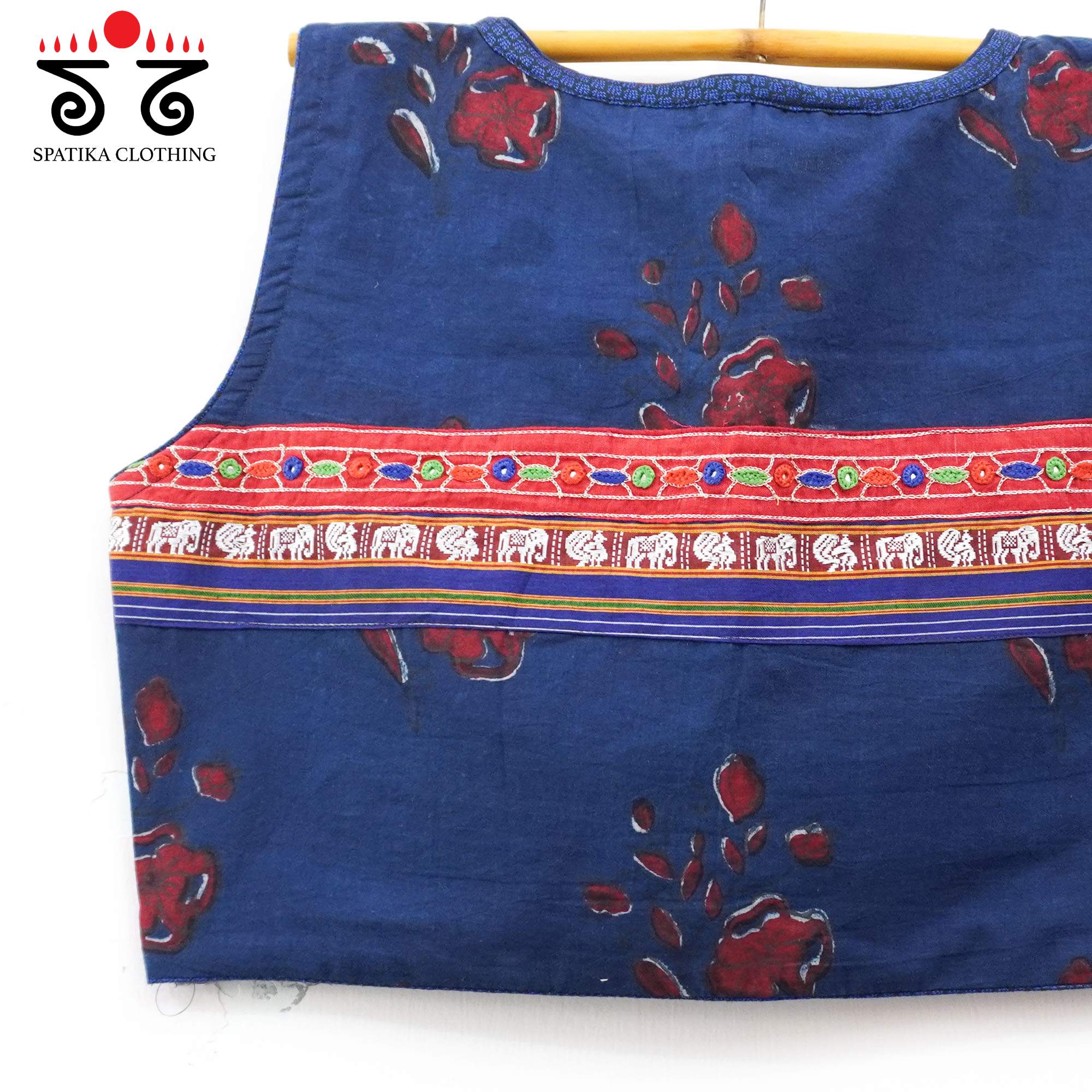 Ajrak Hand embroidered Blouse - Sleeveless!