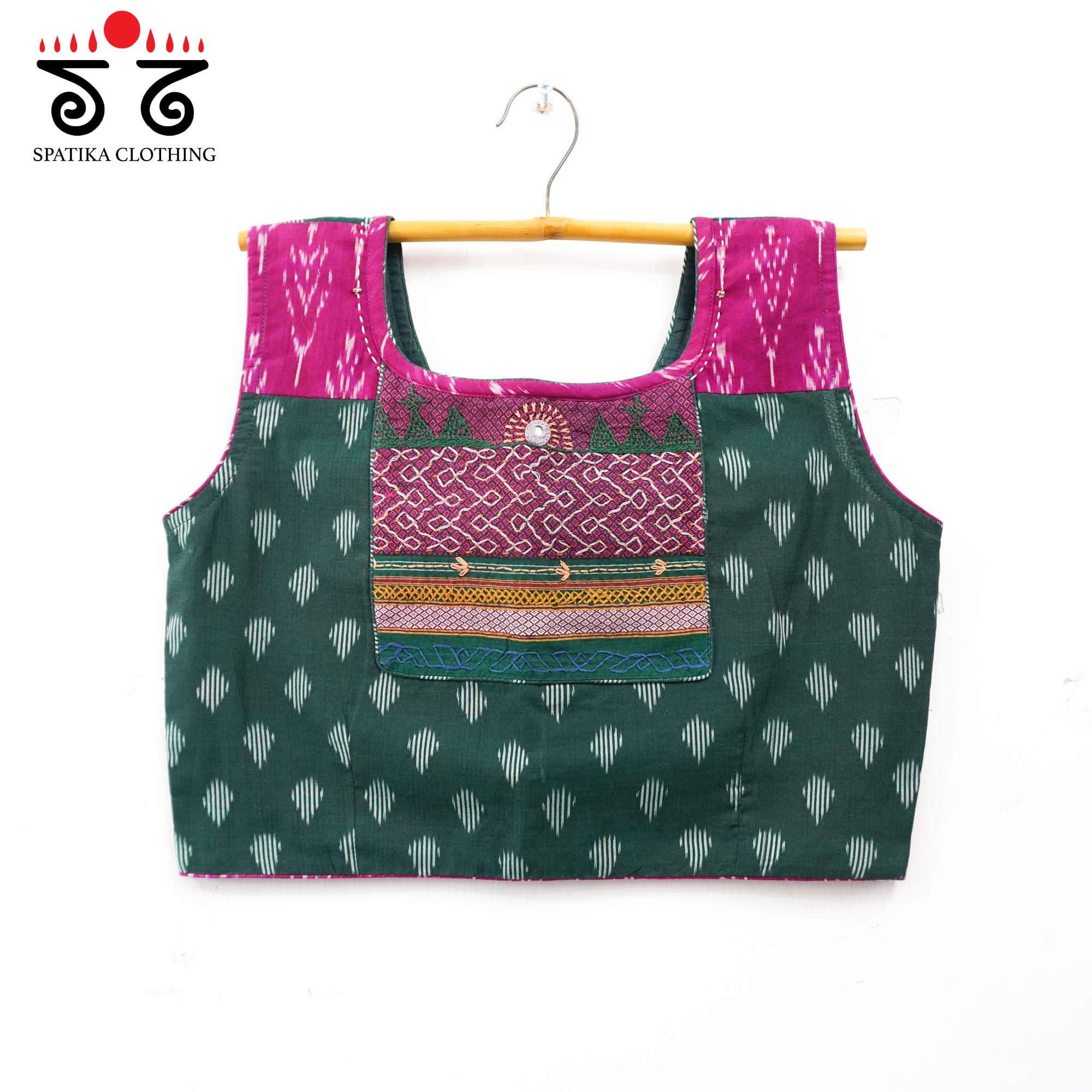 Lambani on Ikat sleeveless Blouse