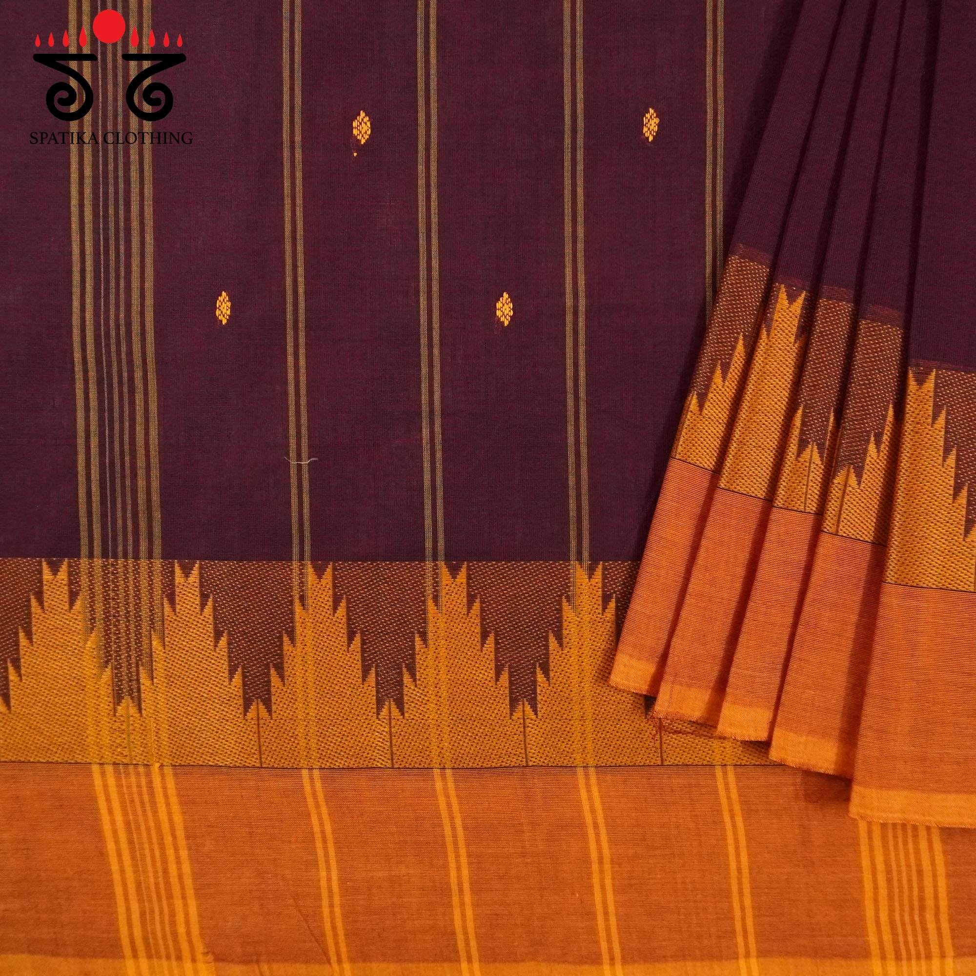 Maroon Chettinad Cotton Saree