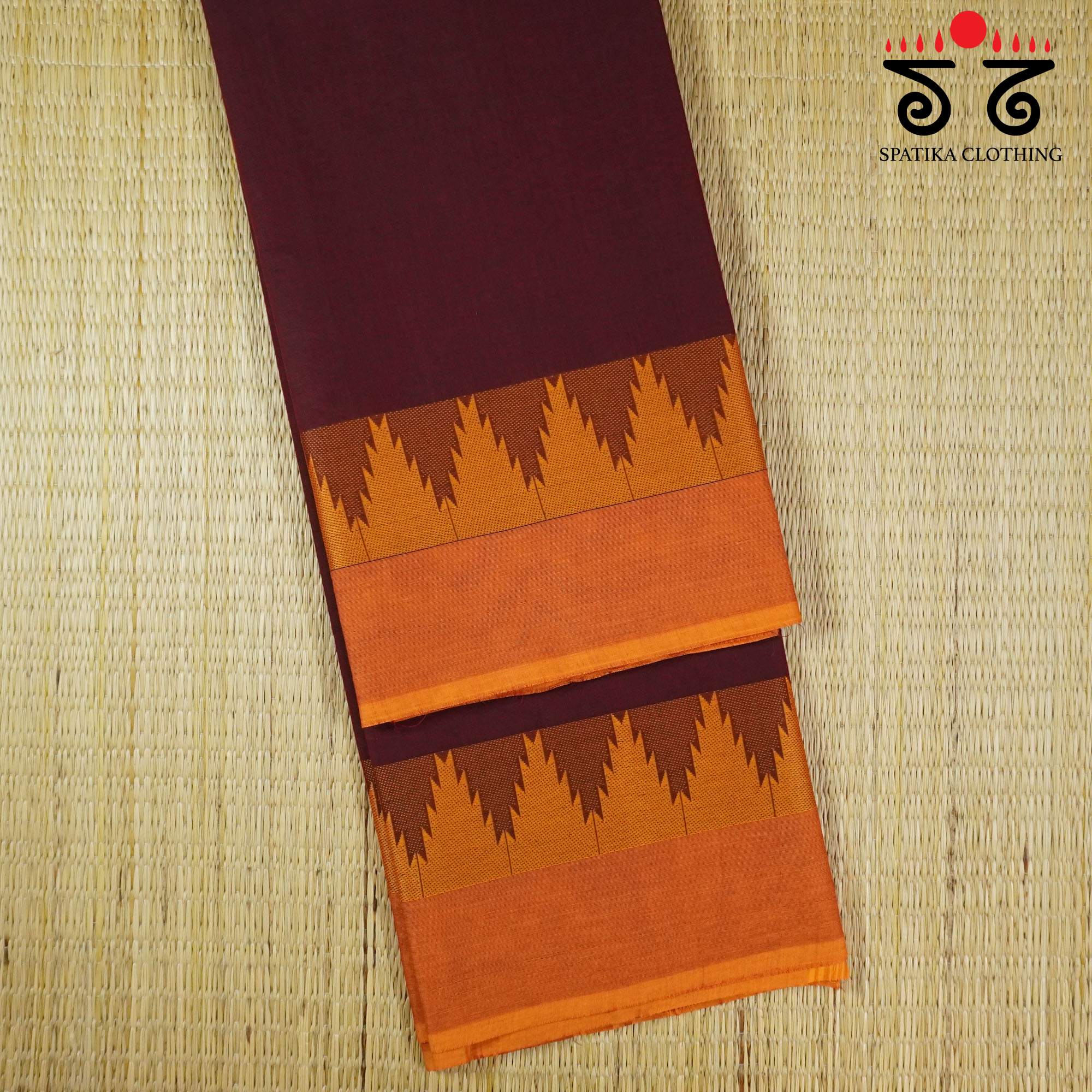Maroon Chettinad Cotton Saree