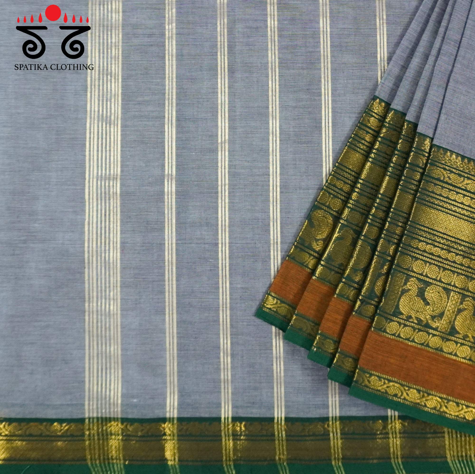 Grey Chettinad Cotton Saree