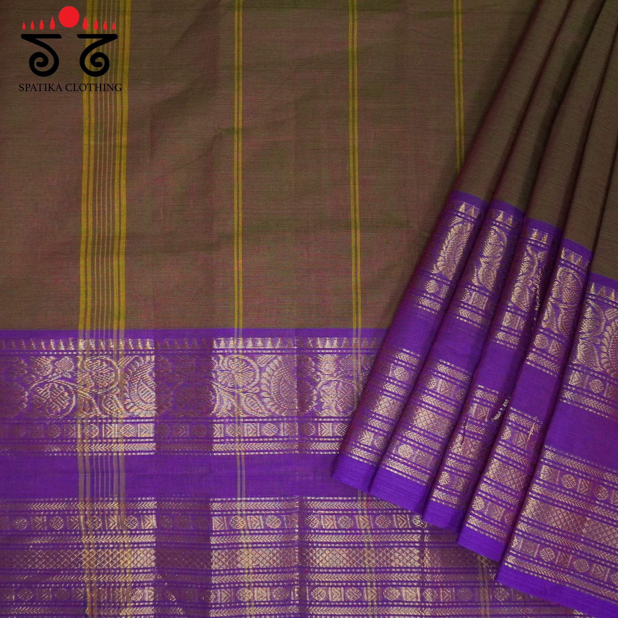 Brown Chettinad Cotton Saree