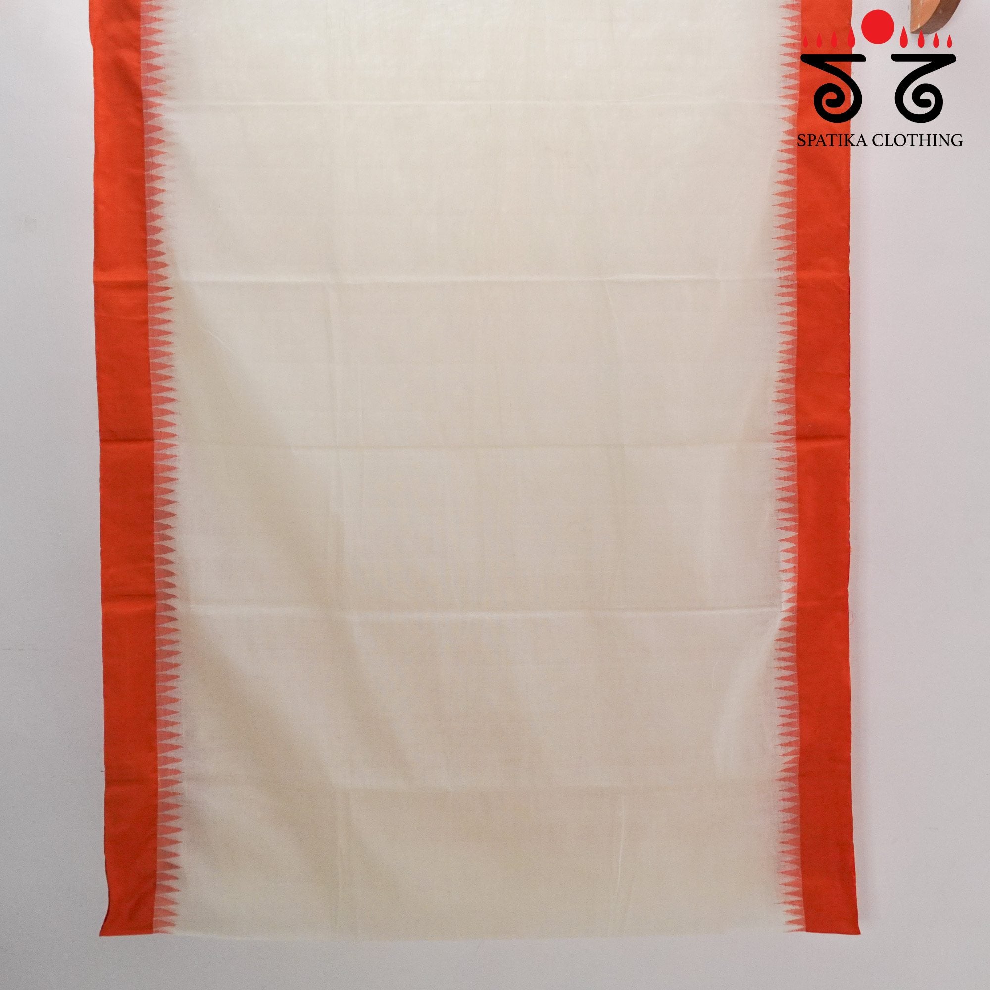 Off white Ponduru Handspun Saree - With Silk border