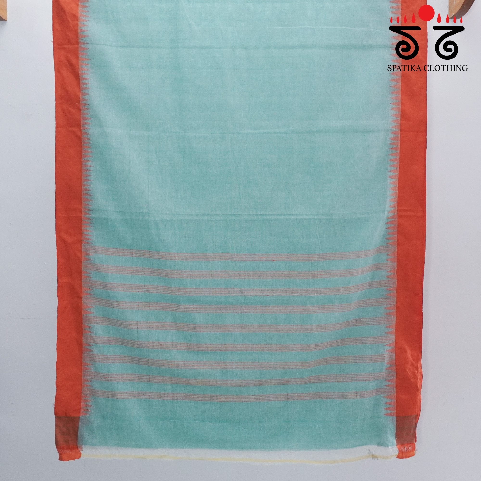 Blue Ponduru Handspun Saree - With Silk border