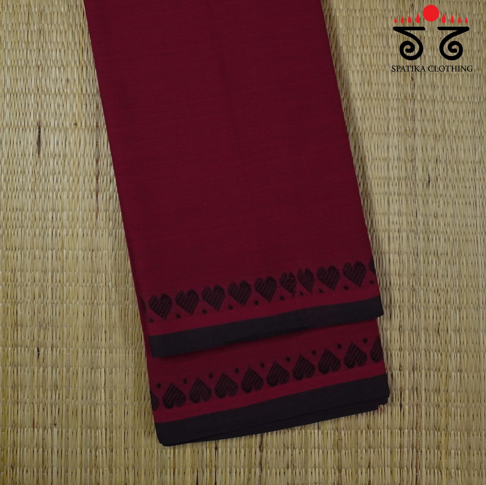 Red Begampur Handwoven Cotton Saree New!