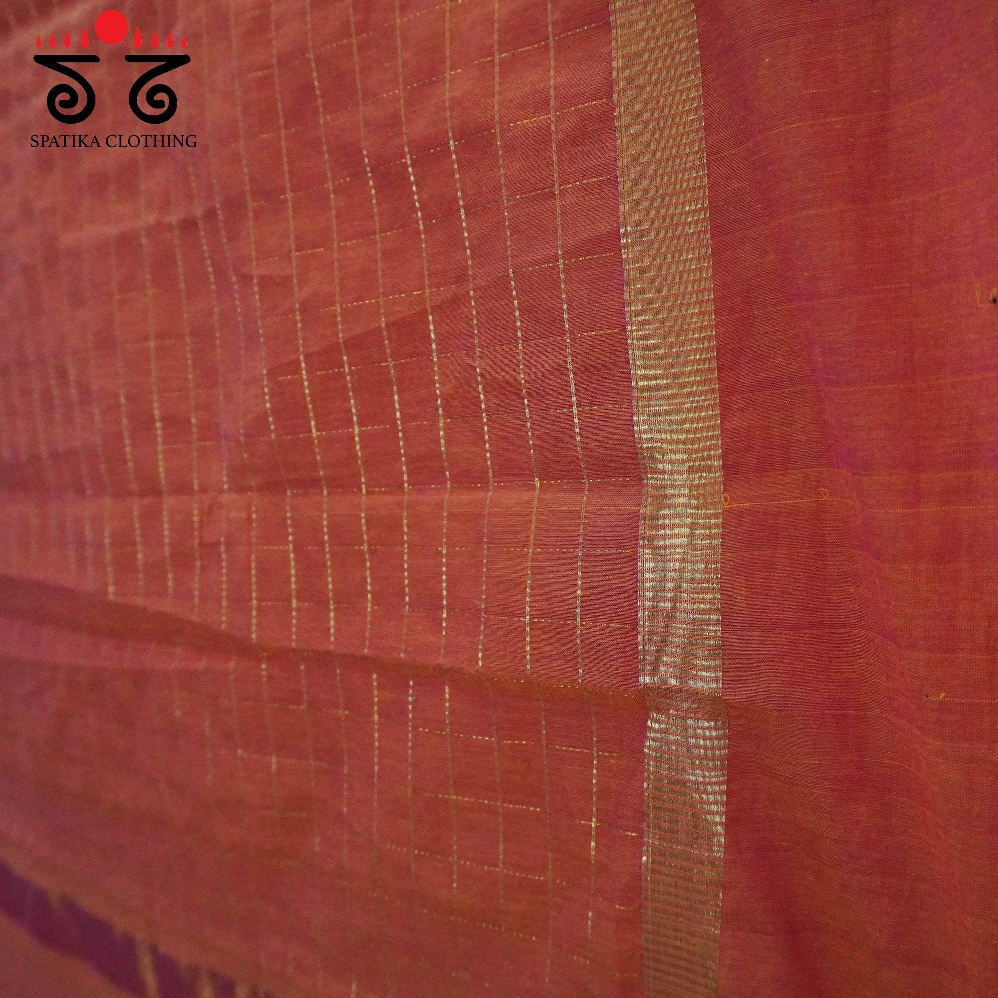 Peach South Cotton Saree