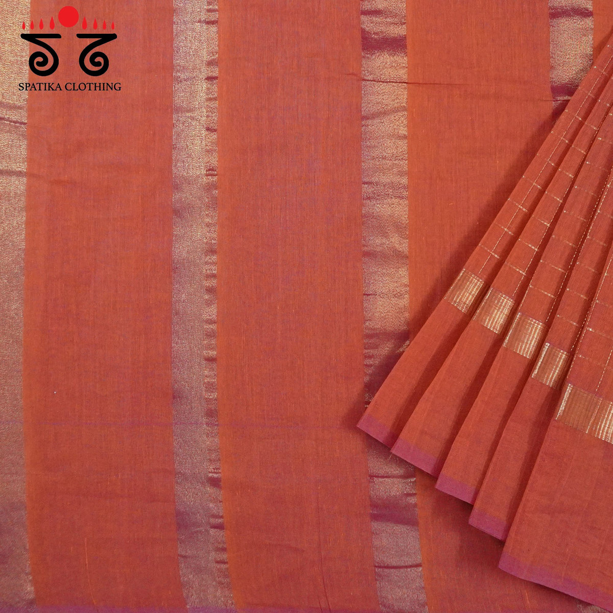Peach South Cotton Saree