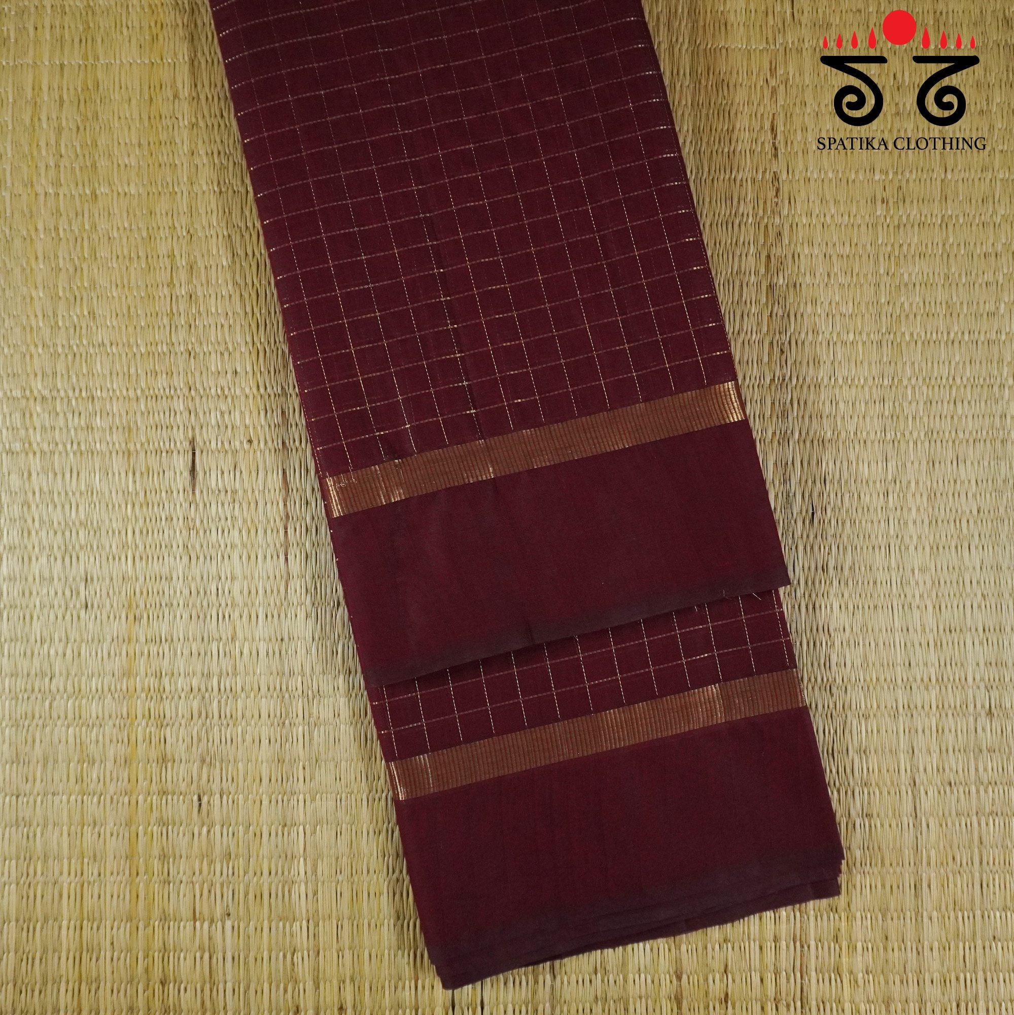 Maroon South Cotton Saree