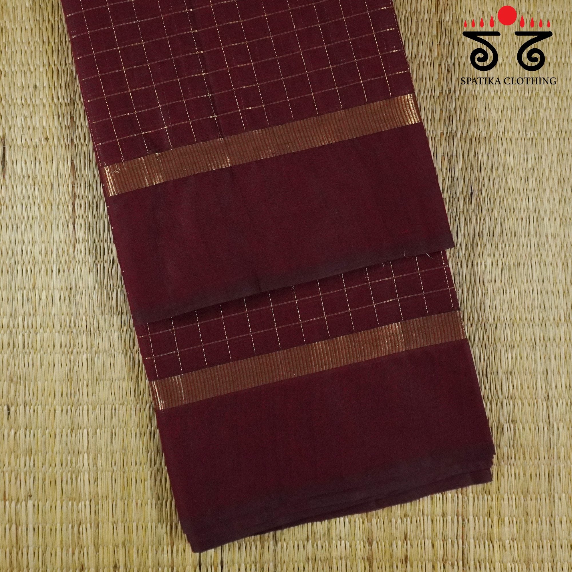 Maroon South Cotton Saree