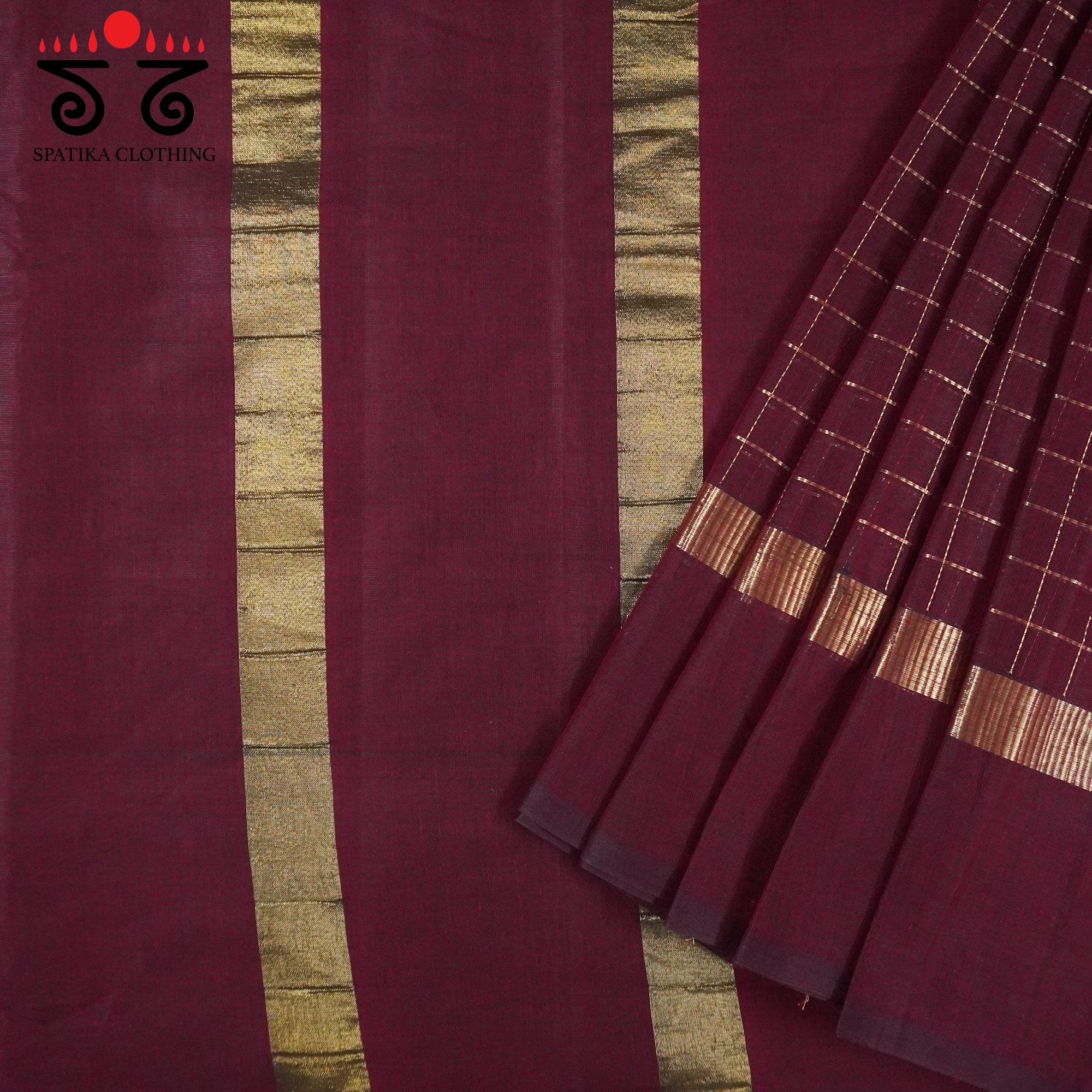 Maroon South Cotton Saree