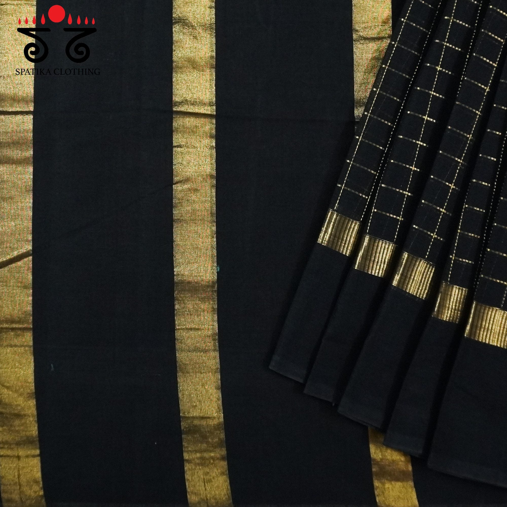 Black South Cotton Saree