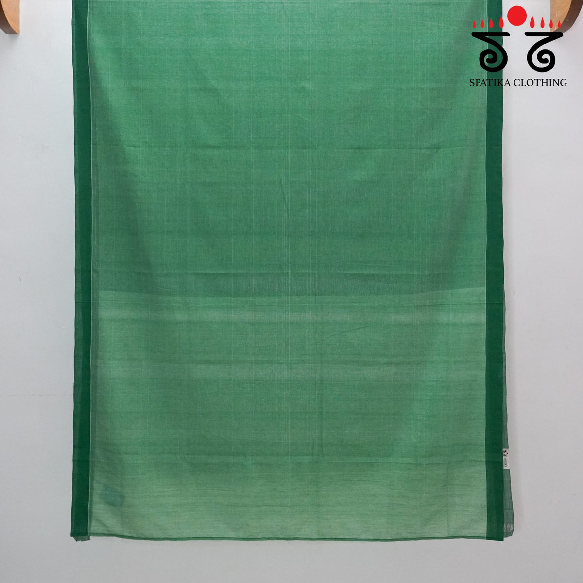 Green Andhra Cotton Saree With Ikat Blouse