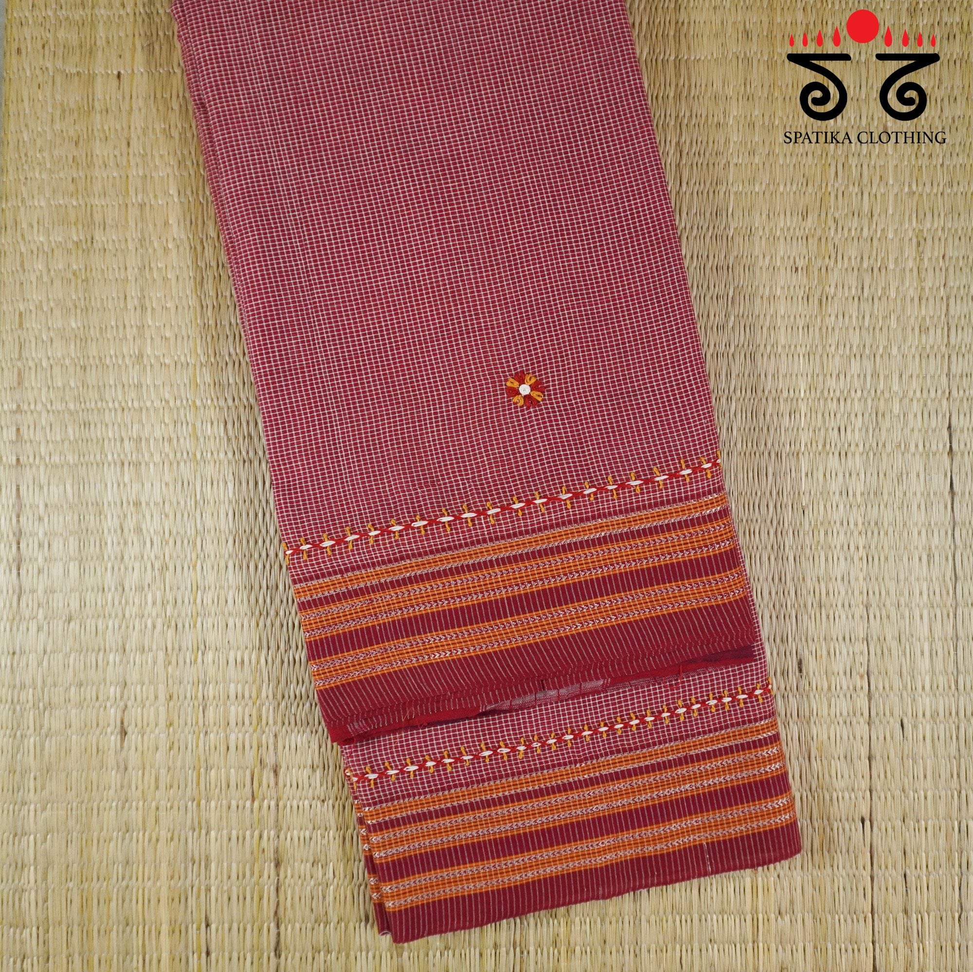 Ilkal Hand Embroidered Cotton Saree