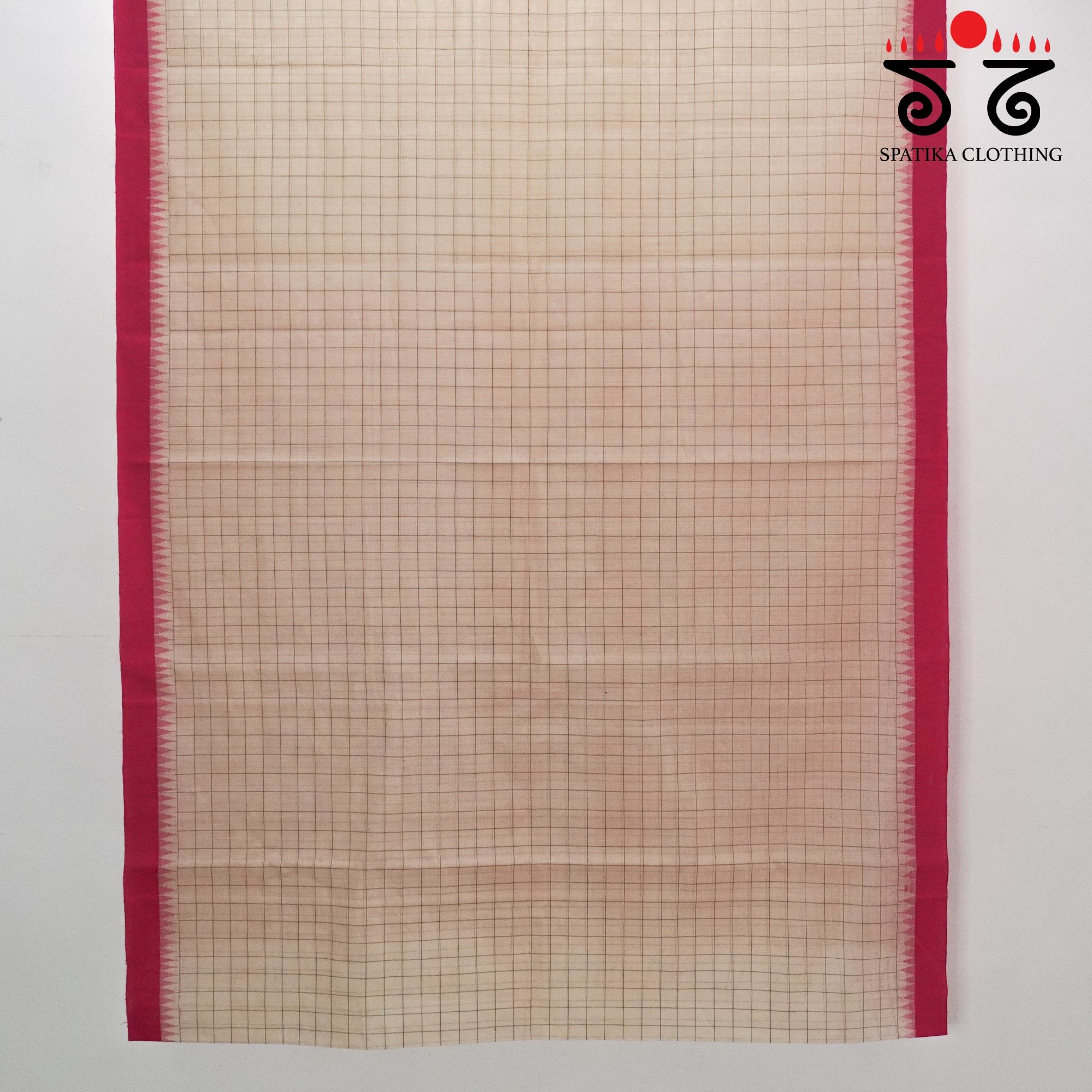 Pink Ponduru Handspun Cotton Saree