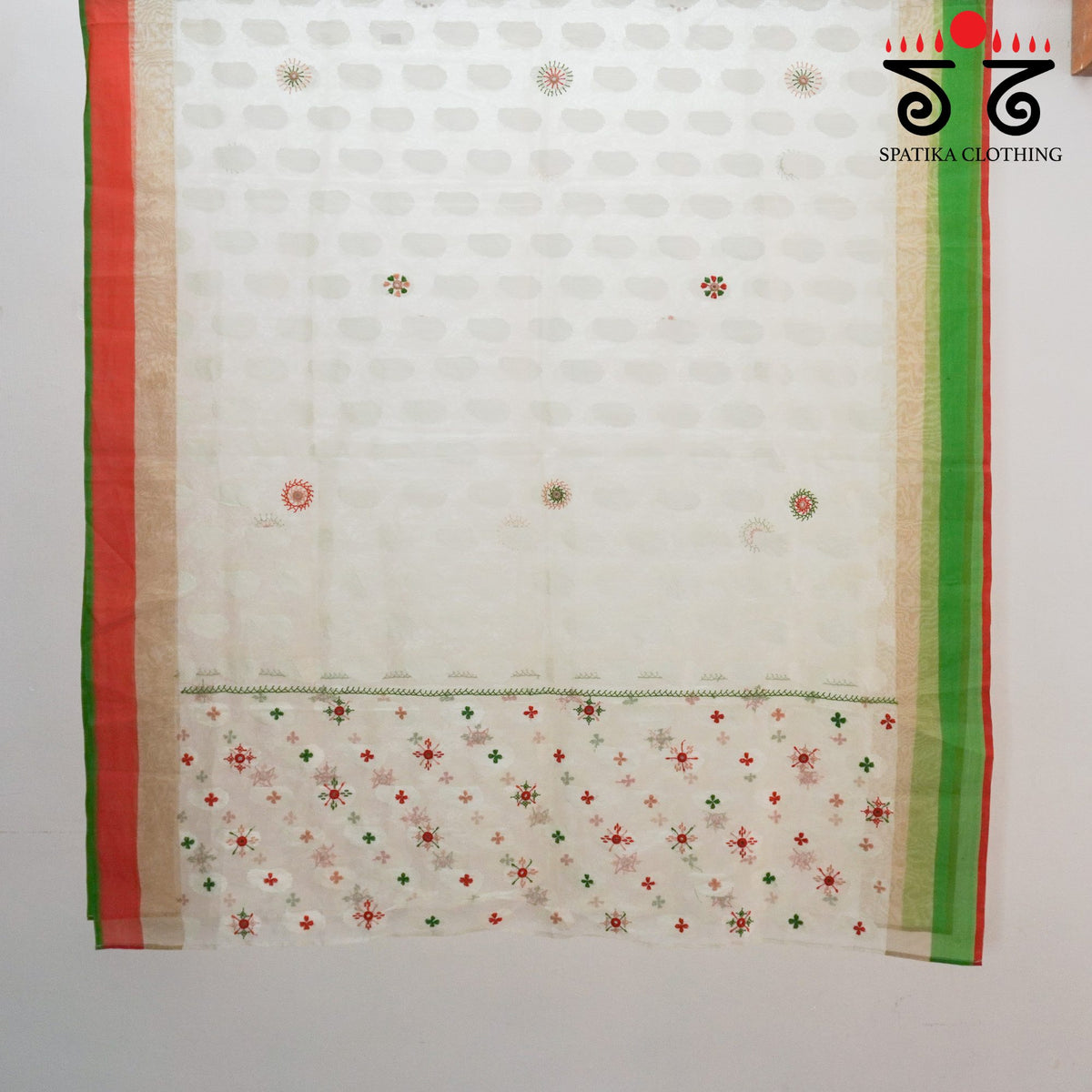 Organza Silk Hand Embroidered Dupatta