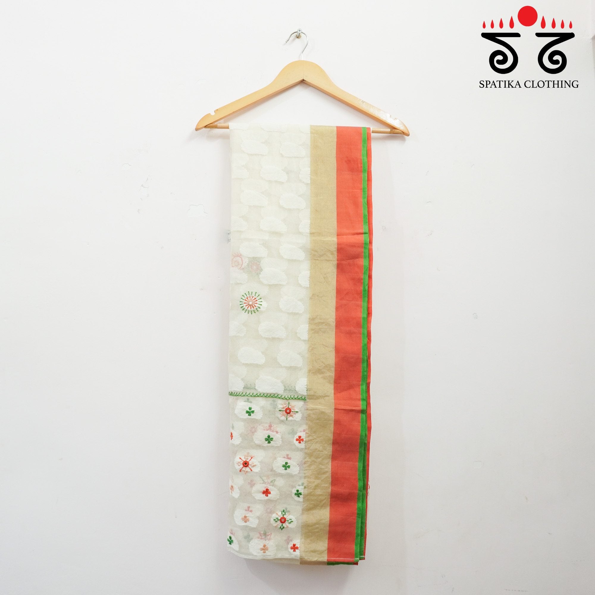 Organza Silk Hand Embroidered Dupatta
