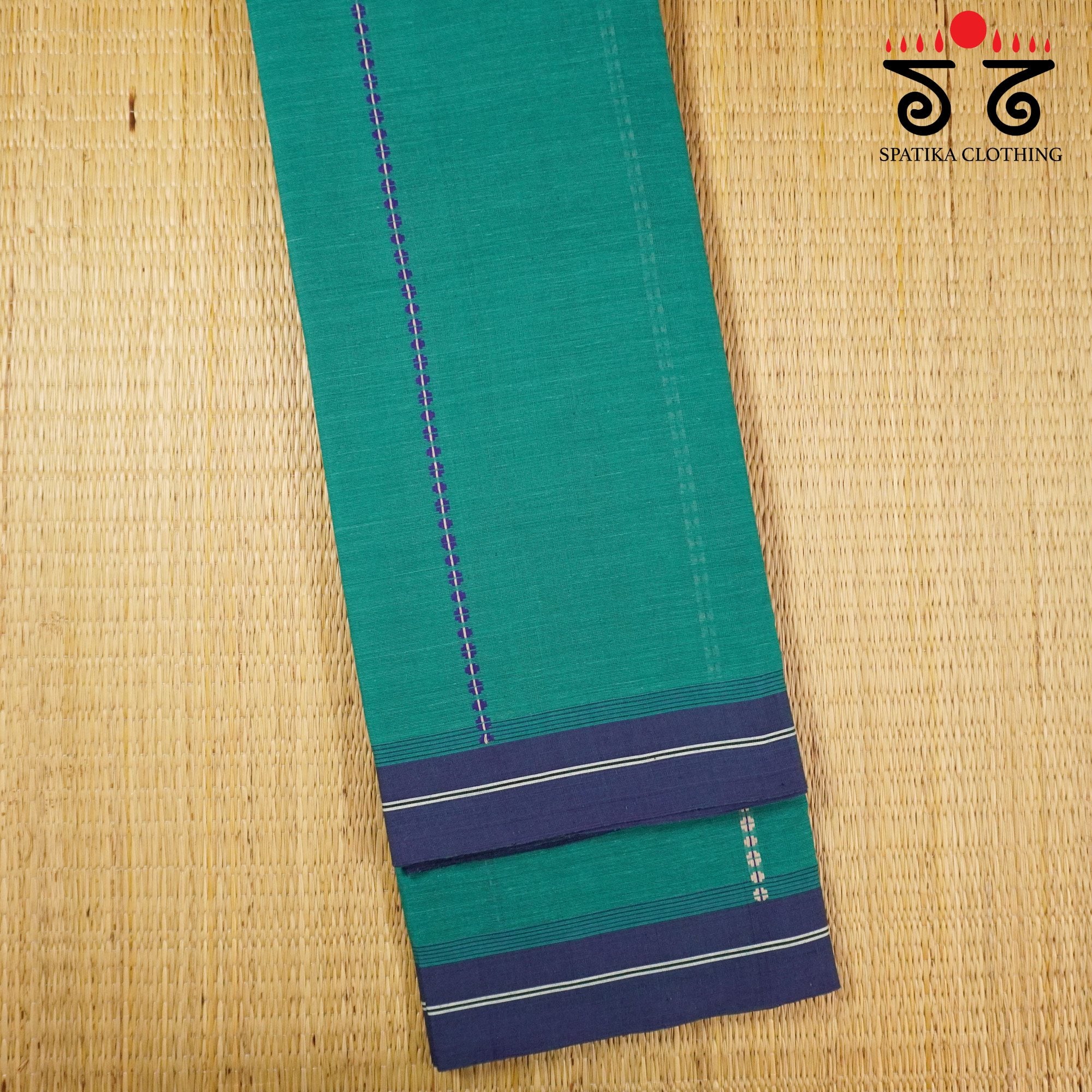 Blue Begampur Handwoven Cotton Saree New!