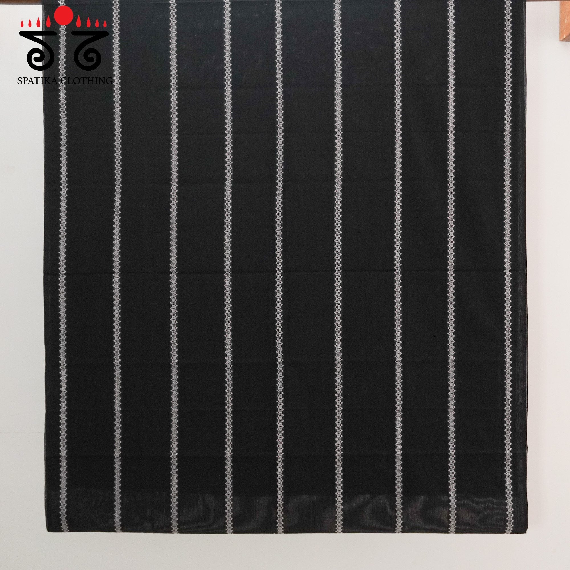 Black Begampur Handwoven Cotton Saree New!