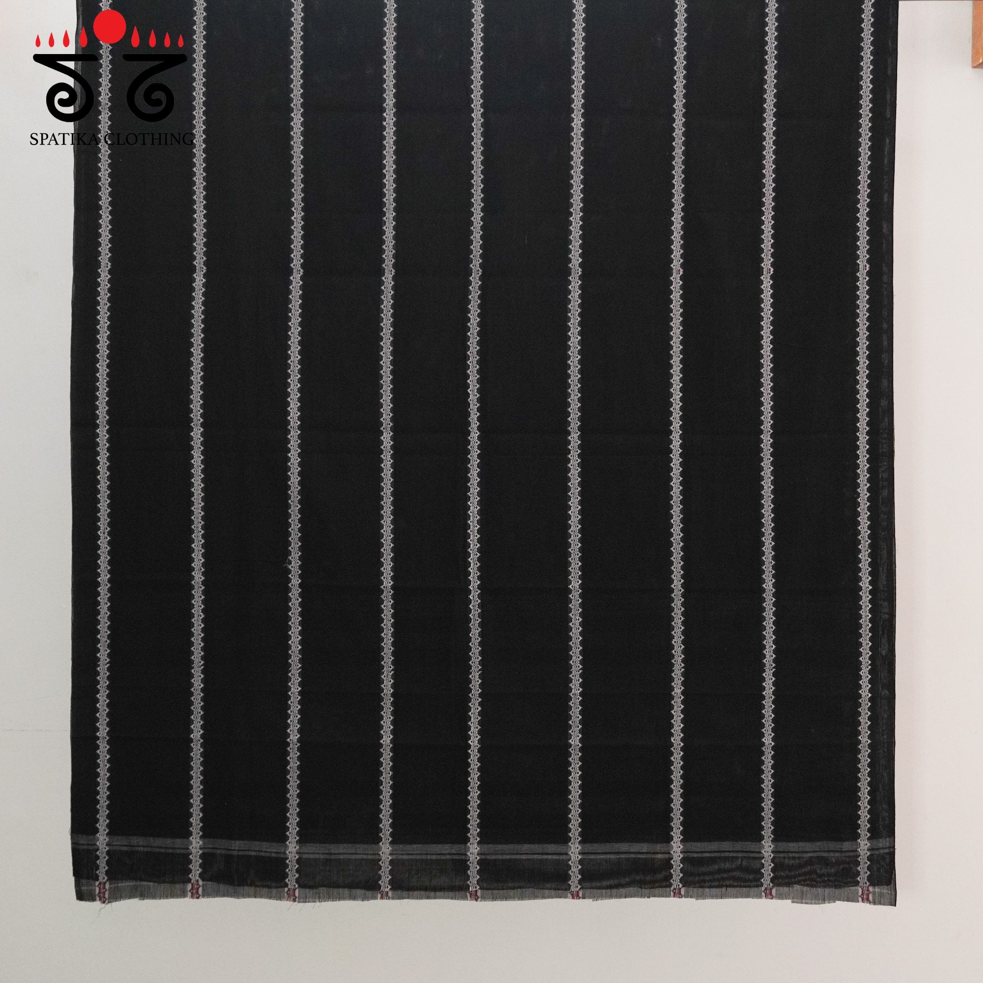 Black Begampur Handwoven Cotton Saree New!