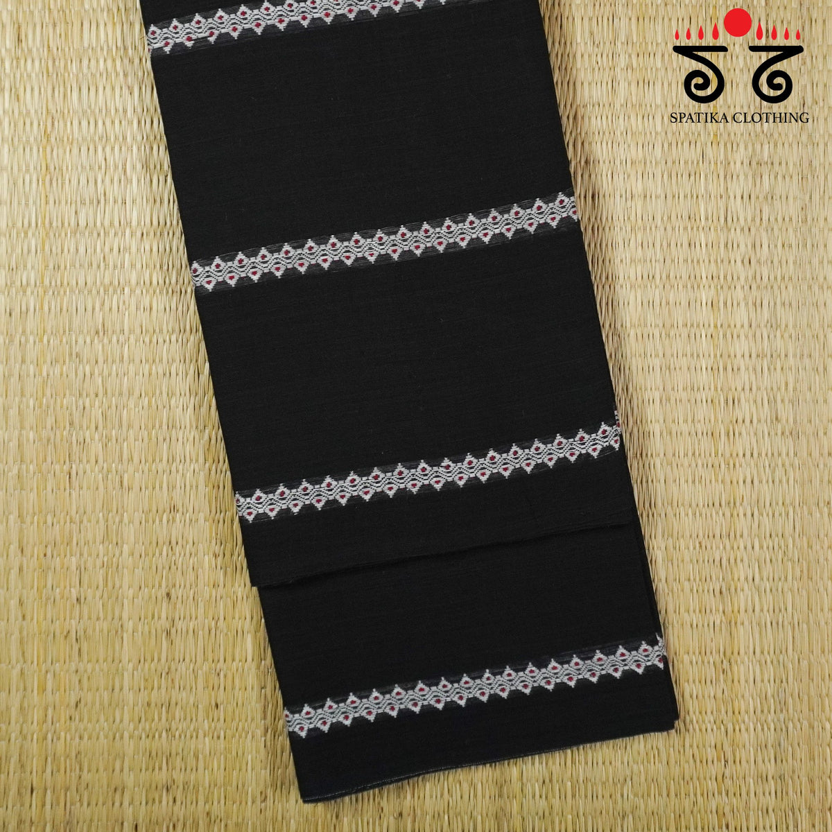 Black Begampur Handwoven Cotton Saree New!