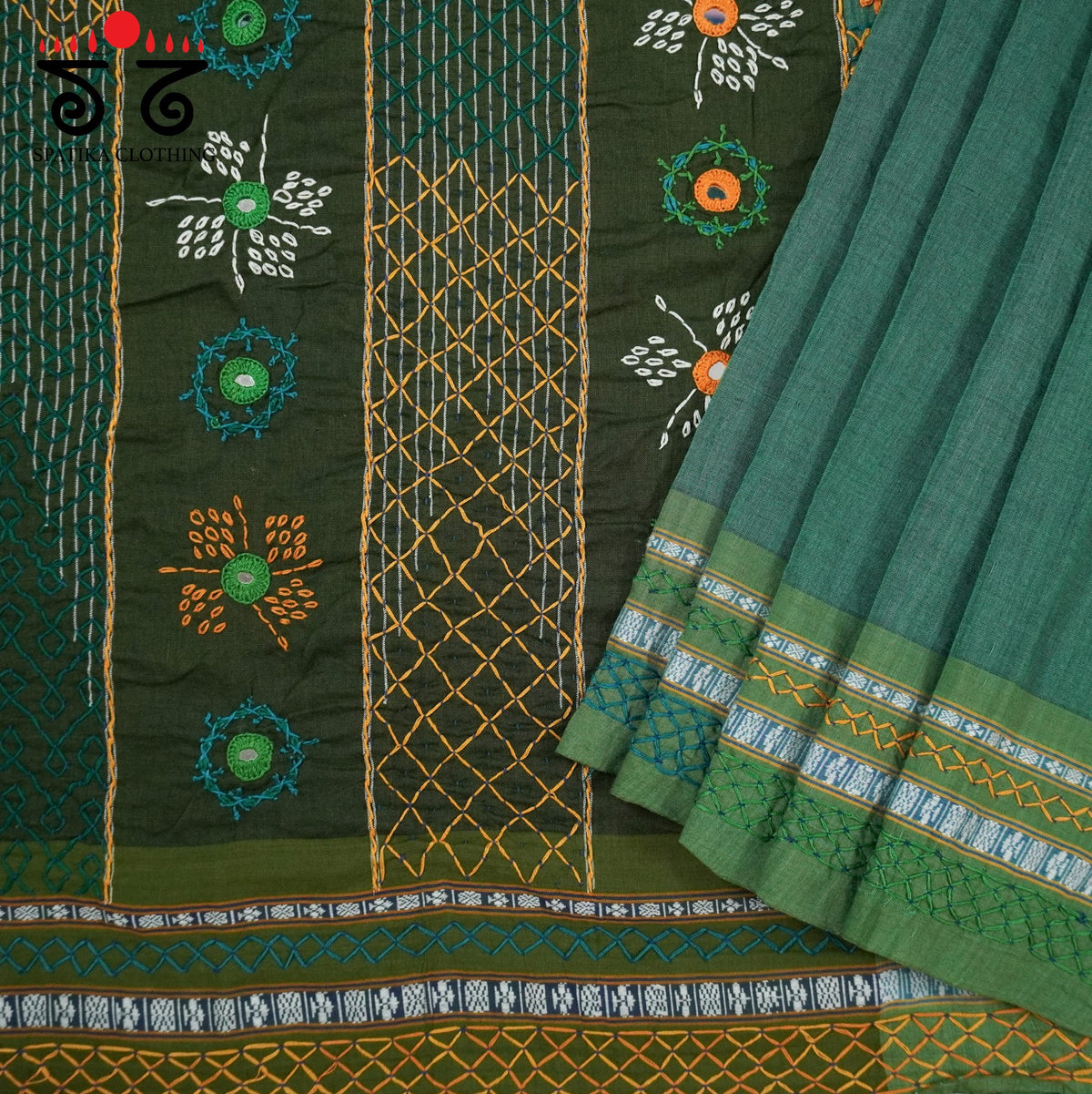 Ilkal Hand Embroidered Cotton Saree