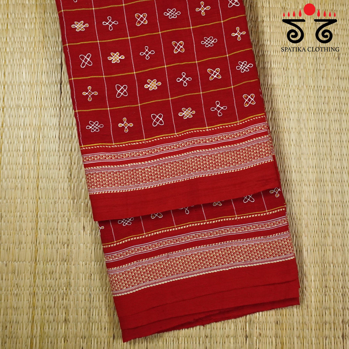 1000 buttas of Kolam - Embroidered Ilkal Saree