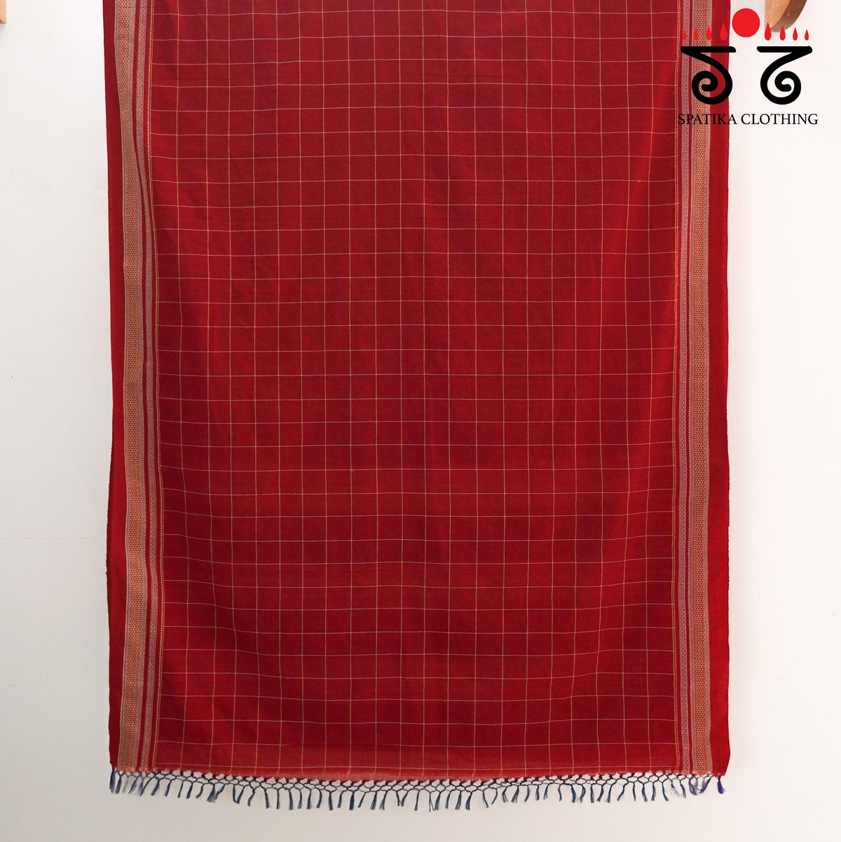 1000 buttas of Kolam - Embroidered Ilkal Saree