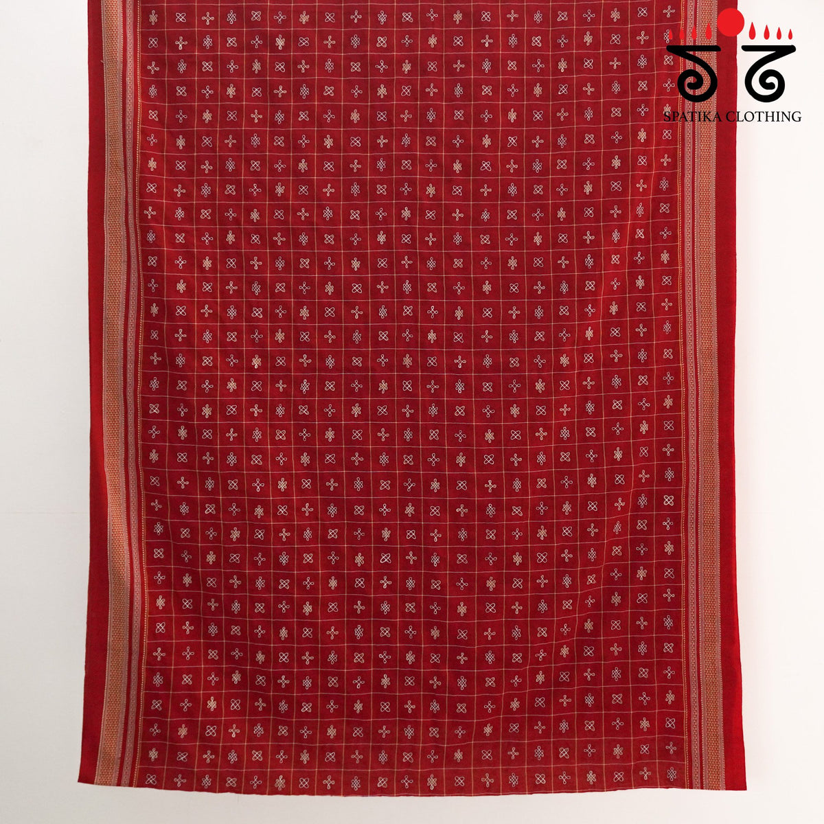1000 buttas of Kolam - Embroidered Ilkal Saree