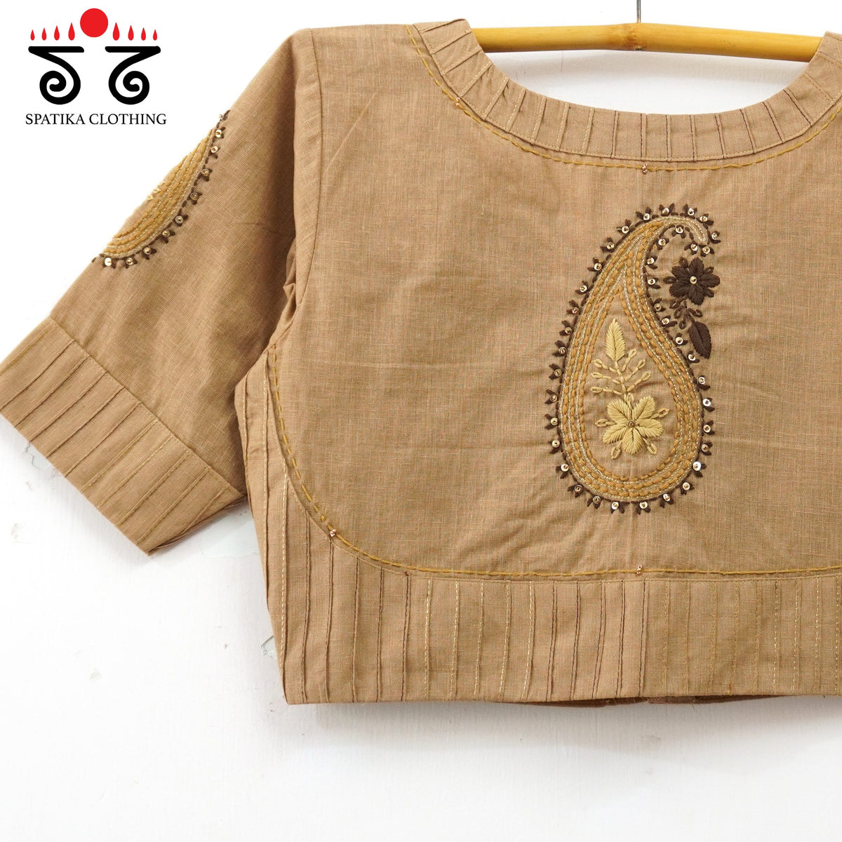 Festive Chikankari Beige Blouse - New!