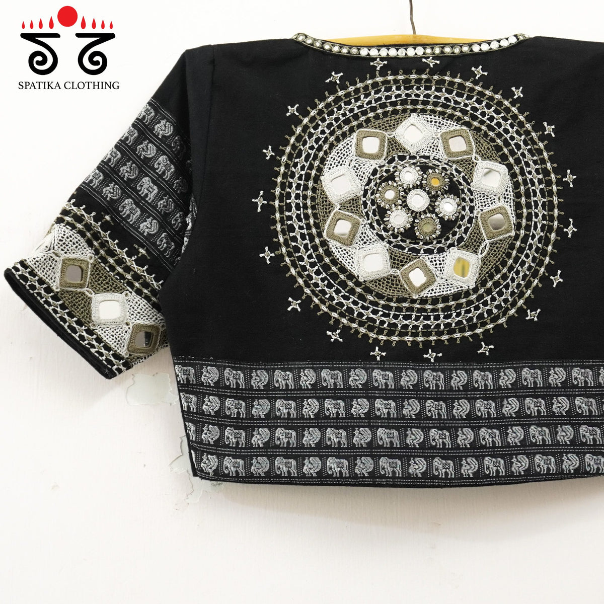 Black Festive Lambani Khun Handcrafted Blouse