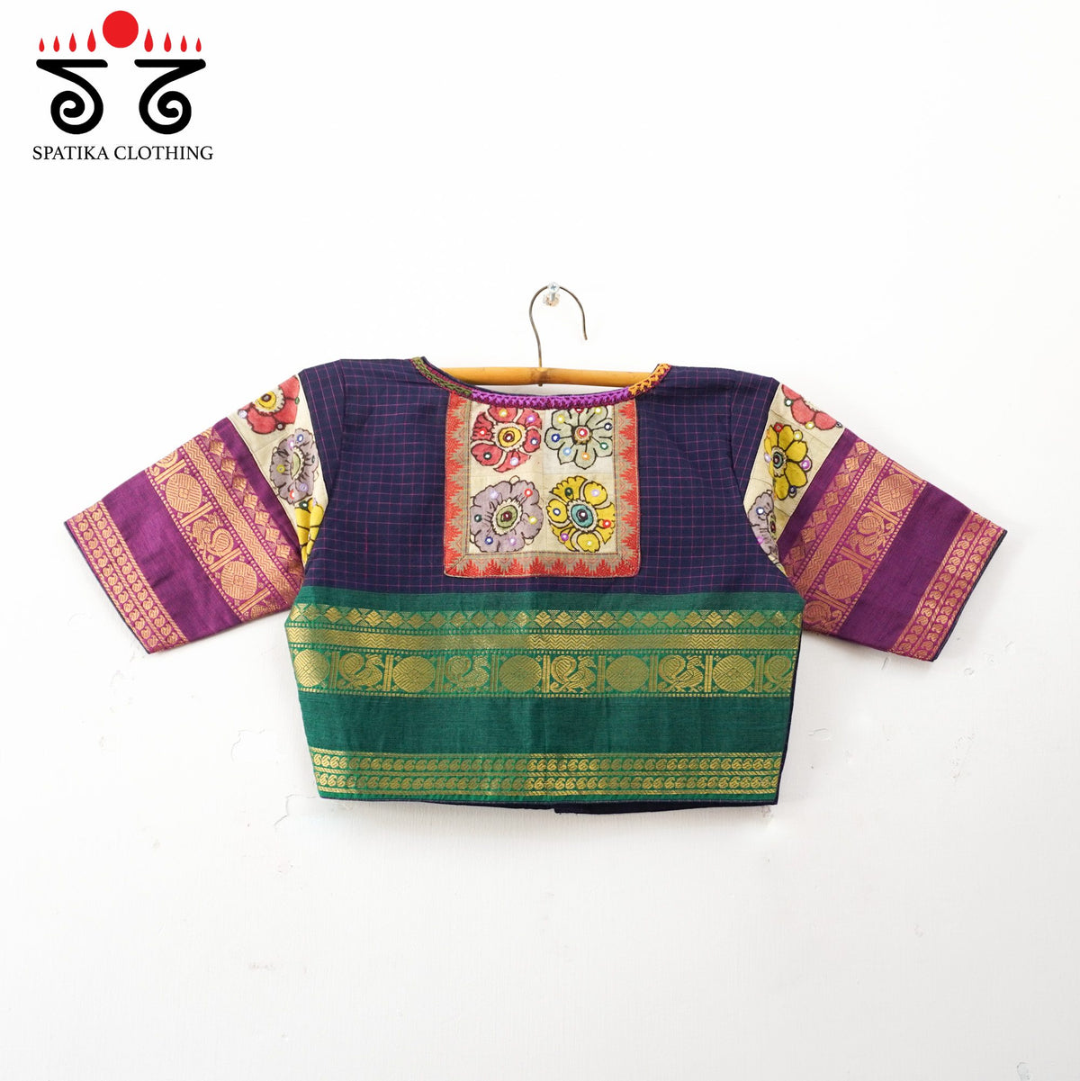 Blue Chettinad - Pen Kalamkari Blouse