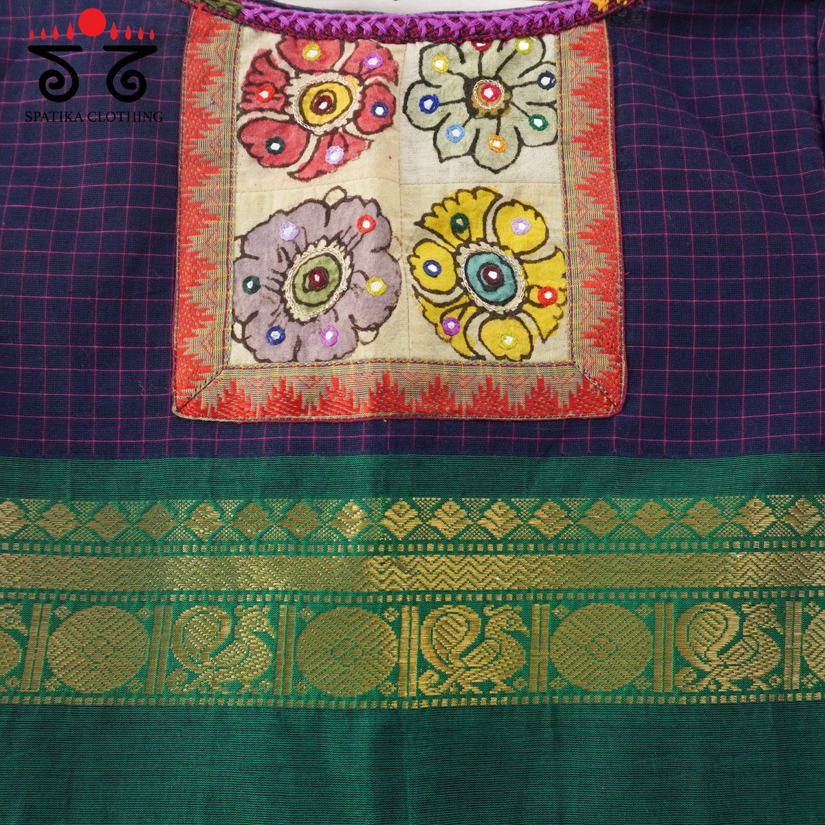 Blue Chettinad - Pen Kalamkari Blouse