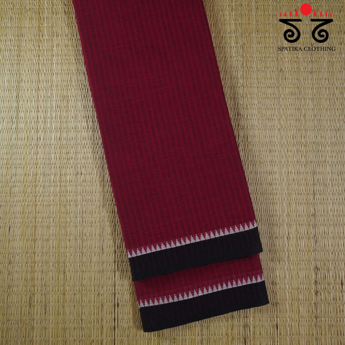 Red Begampur Handwoven Cotton Saree New!