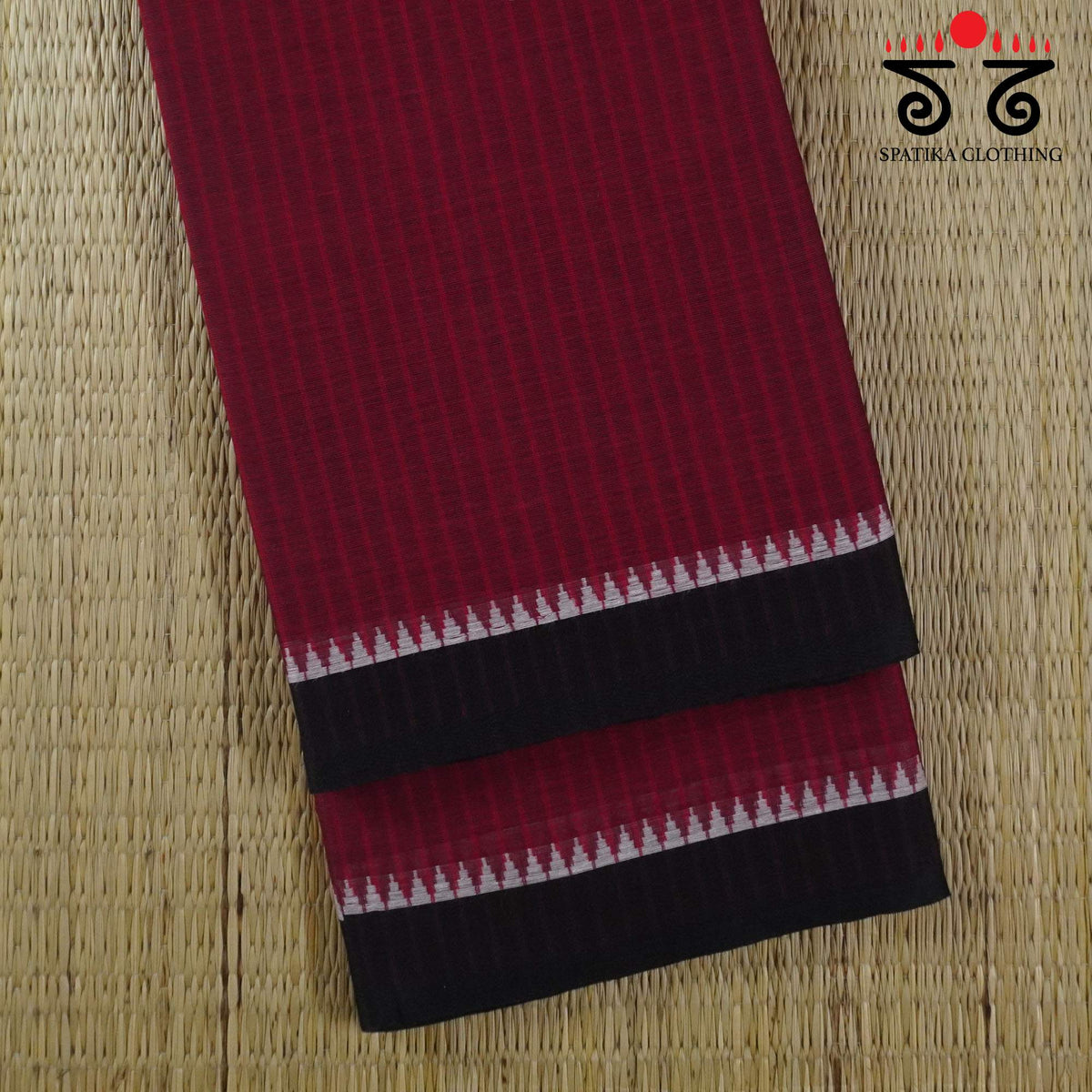 Red Begampur Handwoven Cotton Saree New!