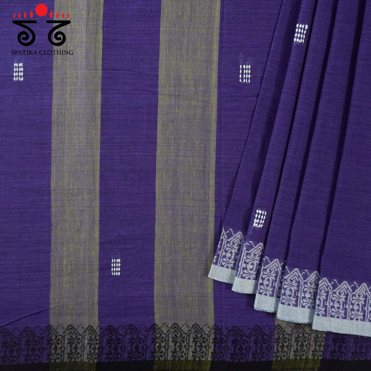 Blue Begampur Handwoven Cotton Saree New!