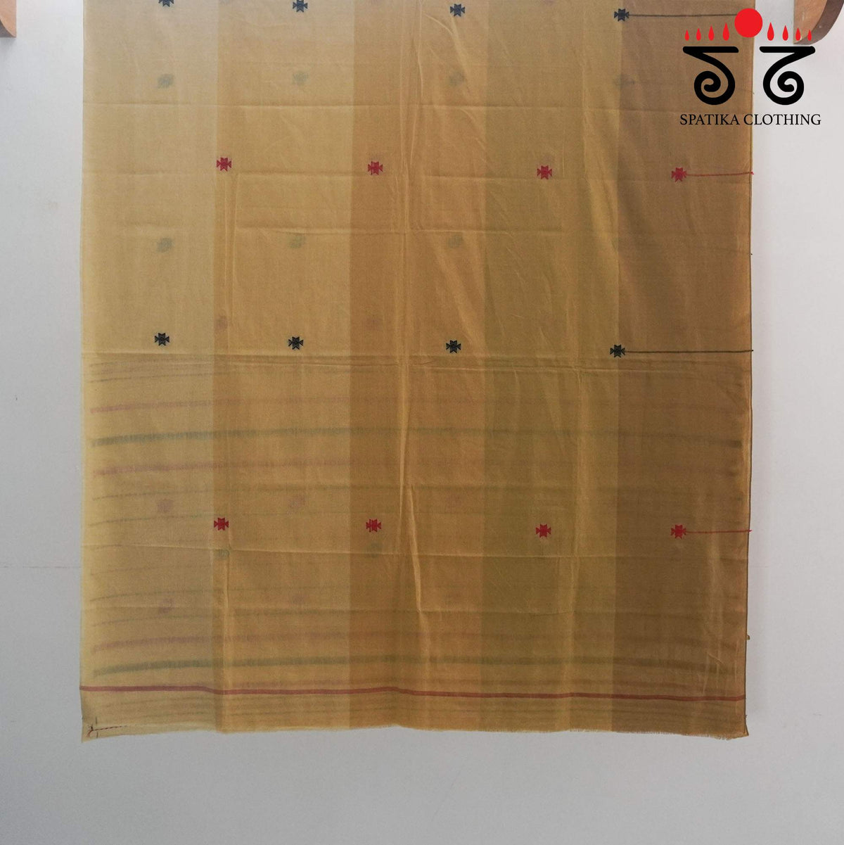 Beige Begampur Handwoven Cotton Saree New!
