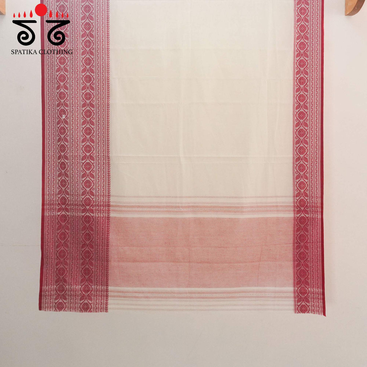 White Begampur Handwoven Cotton Saree New!