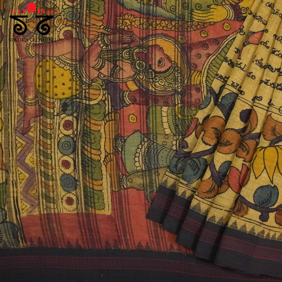 The Ramayana Saree - Pen Kalamkari On Ponduru Saree