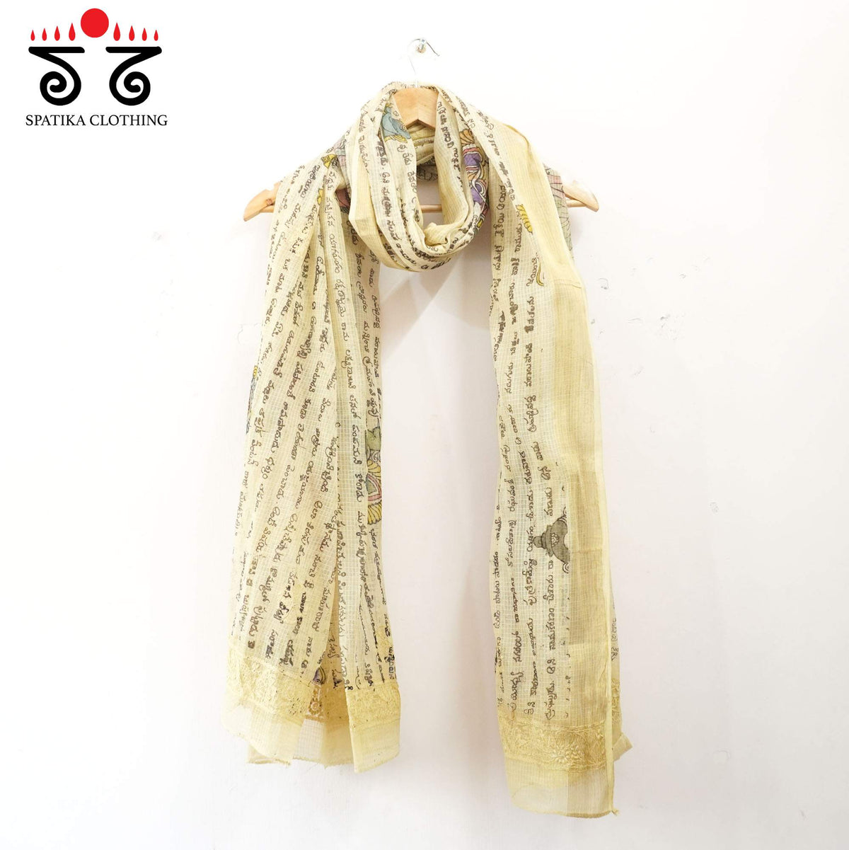 Ramayana Pen Kalamkari Dupatta